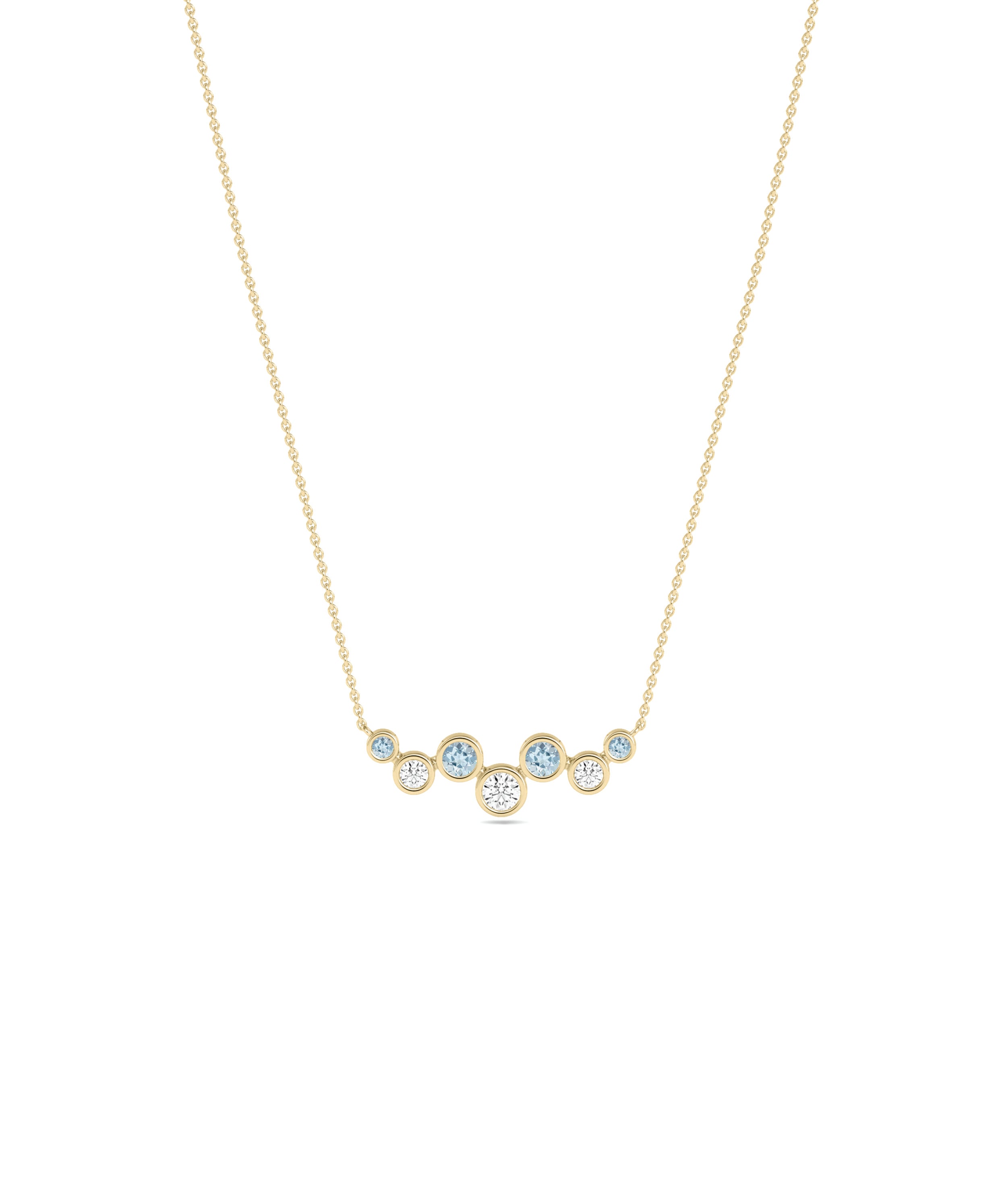 Birthstone & Diamond Cluster Necklace - Everyday Jewelry