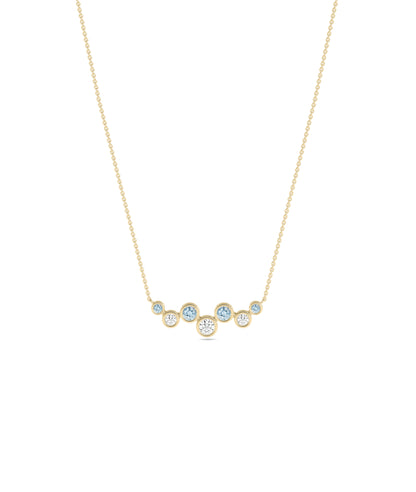 Birthstone & Diamond Cluster Necklace - Everyday Jewelry