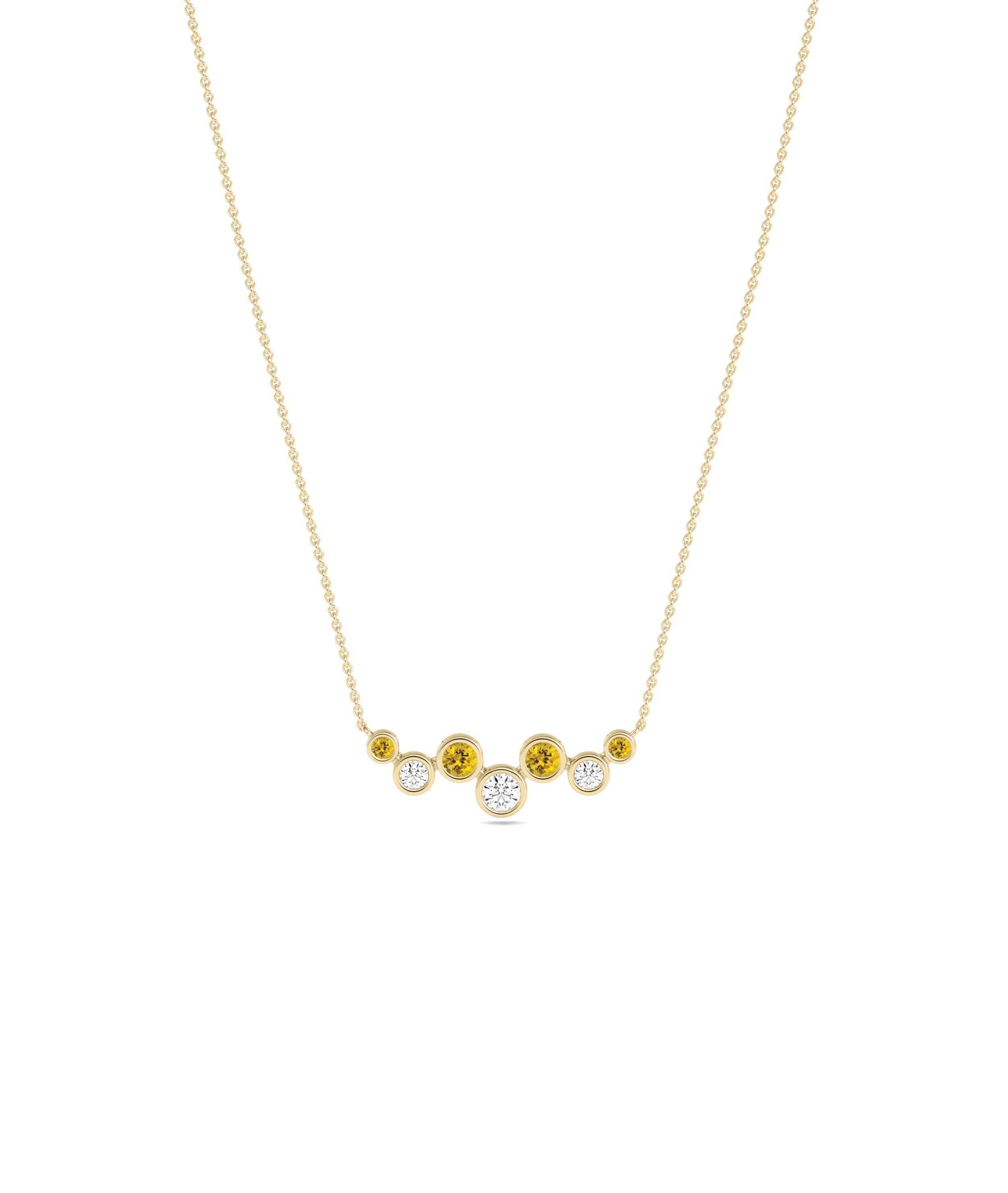 Birthstone & Diamond Cluster Necklace - Everyday Jewelry