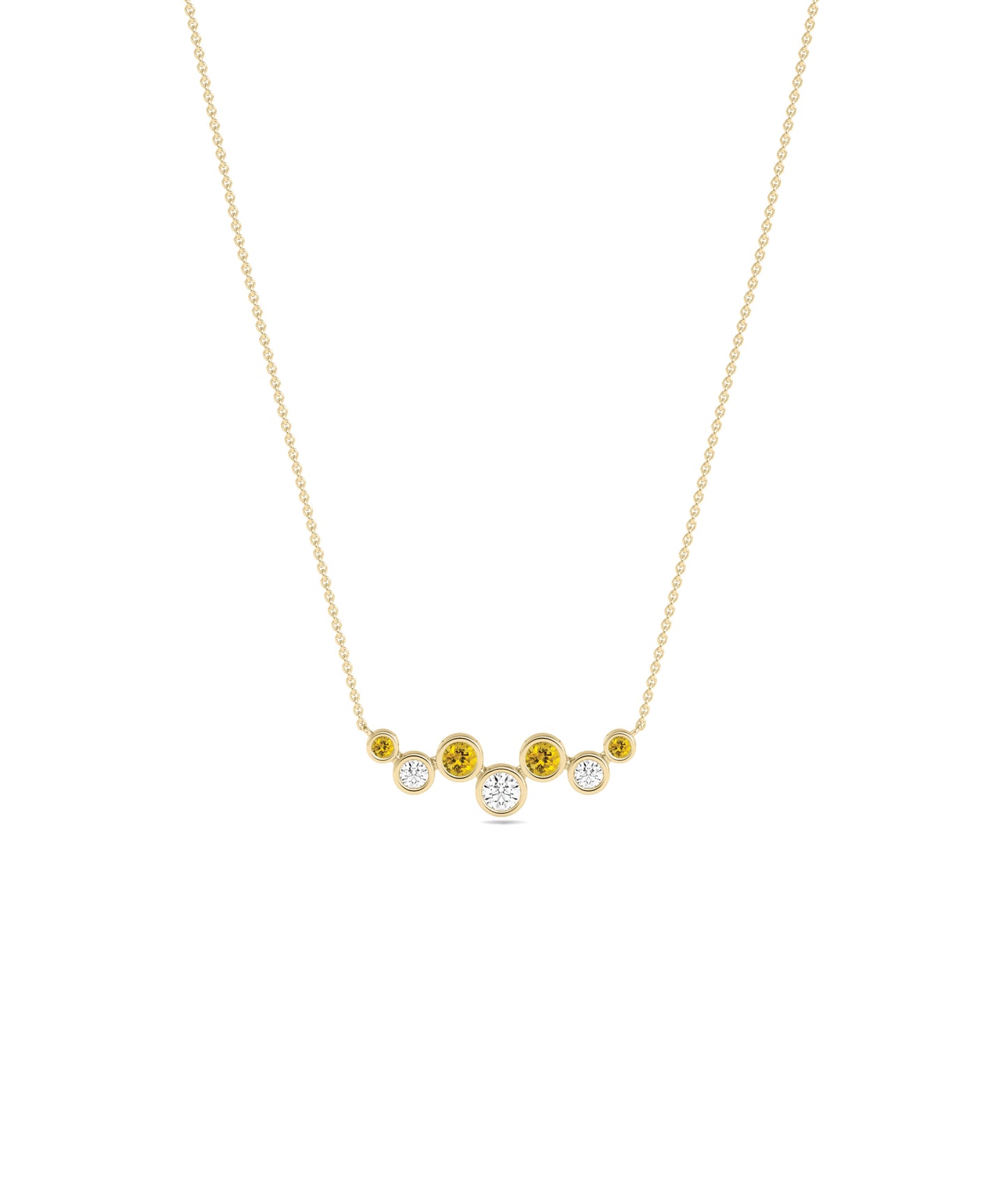 Birthstone & Diamond Cluster Necklace - Everyday Jewelry