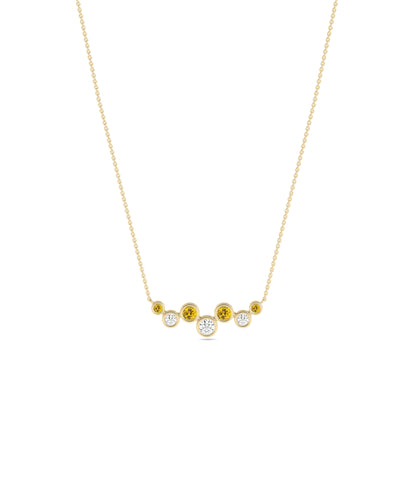 Birthstone & Diamond Cluster Necklace - Everyday Jewelry