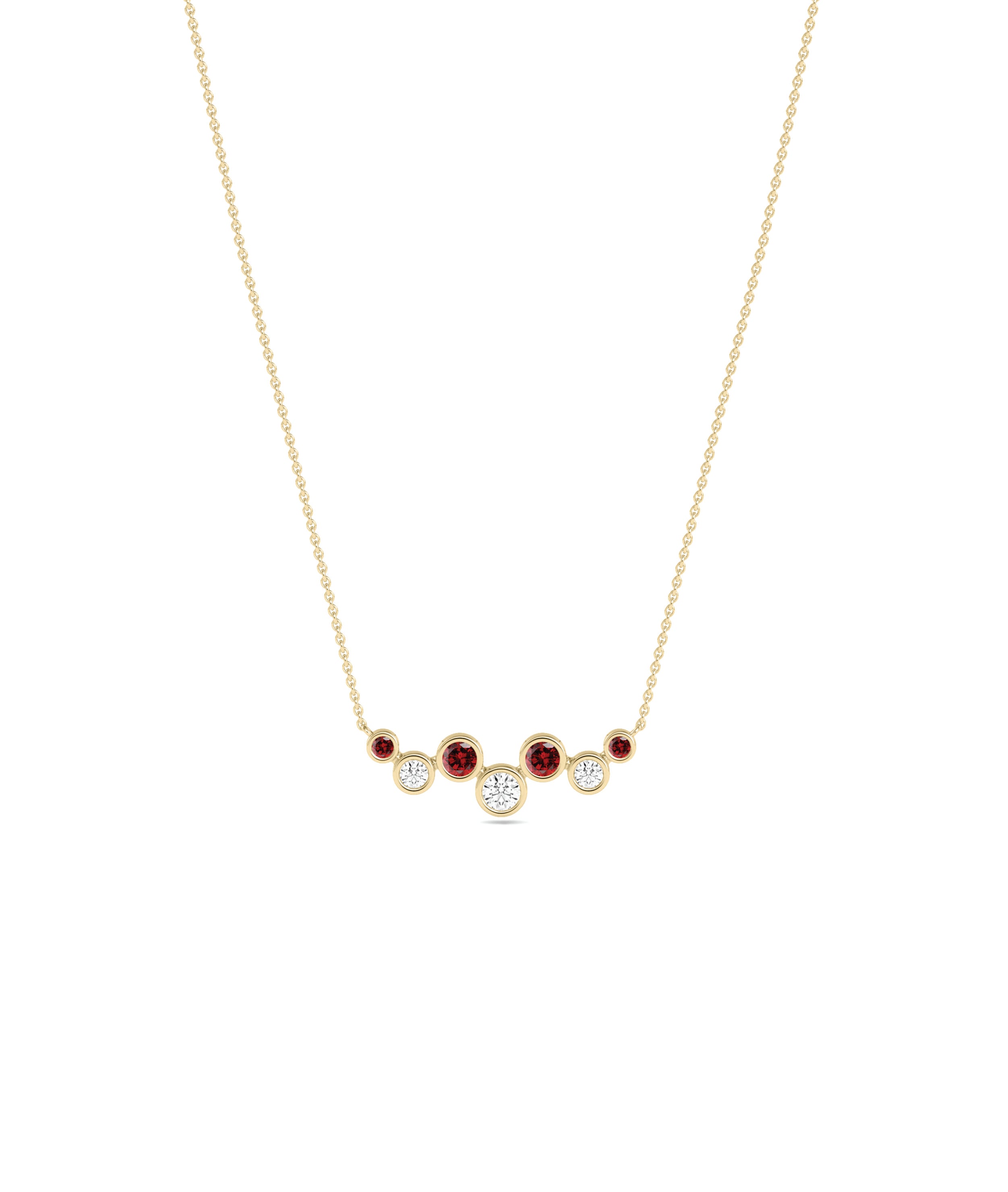 Birthstone & Diamond Cluster Necklace - Everyday Jewelry