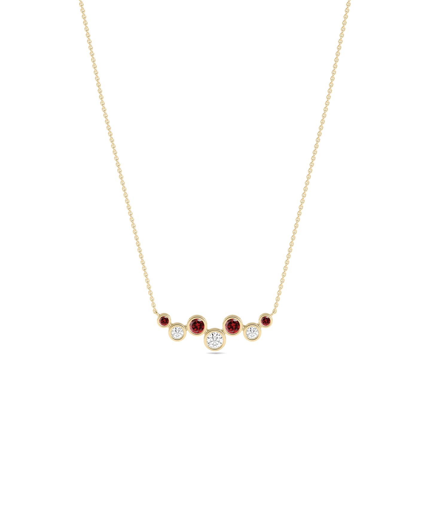 Birthstone & Diamond Cluster Necklace - Everyday Jewelry