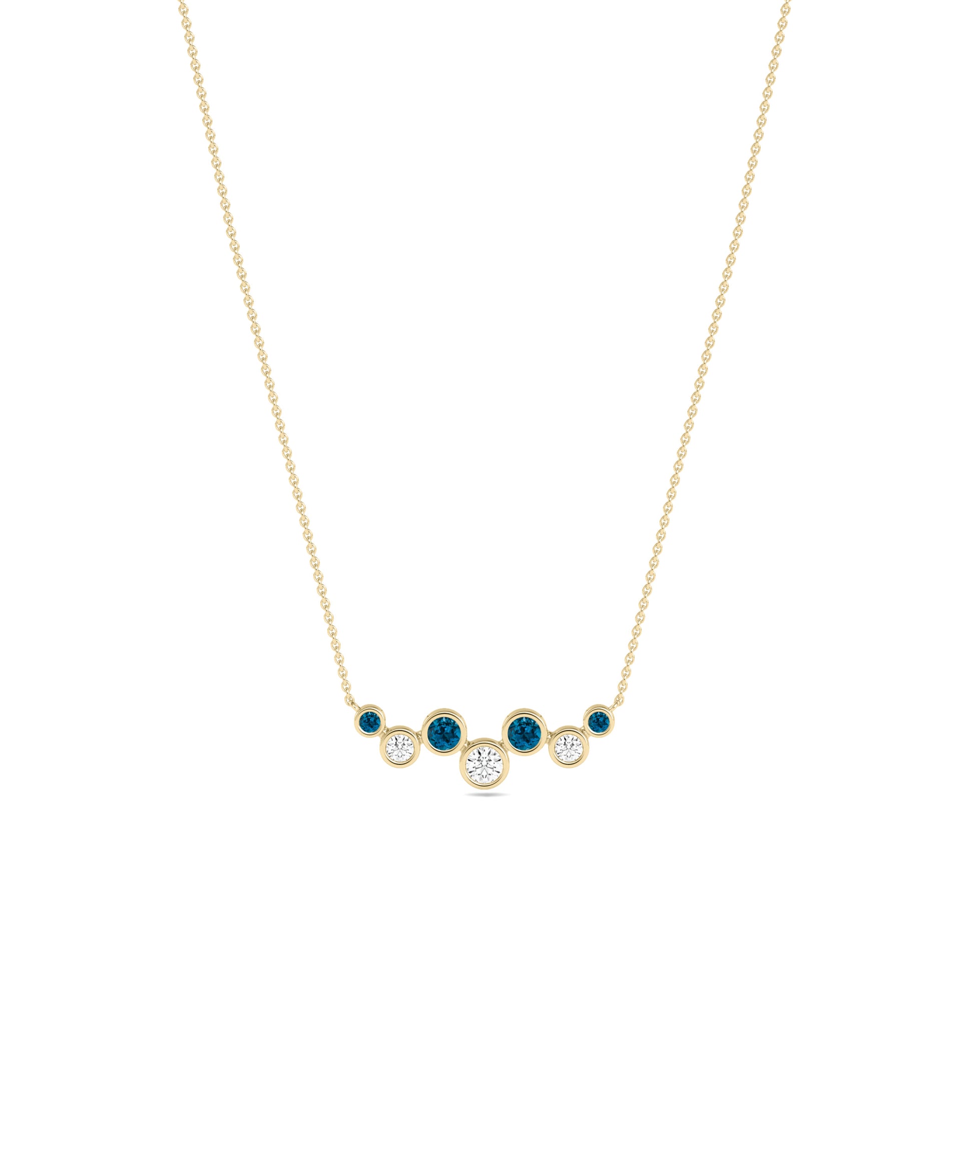 Birthstone & Diamond Cluster Necklace - Everyday Jewelry