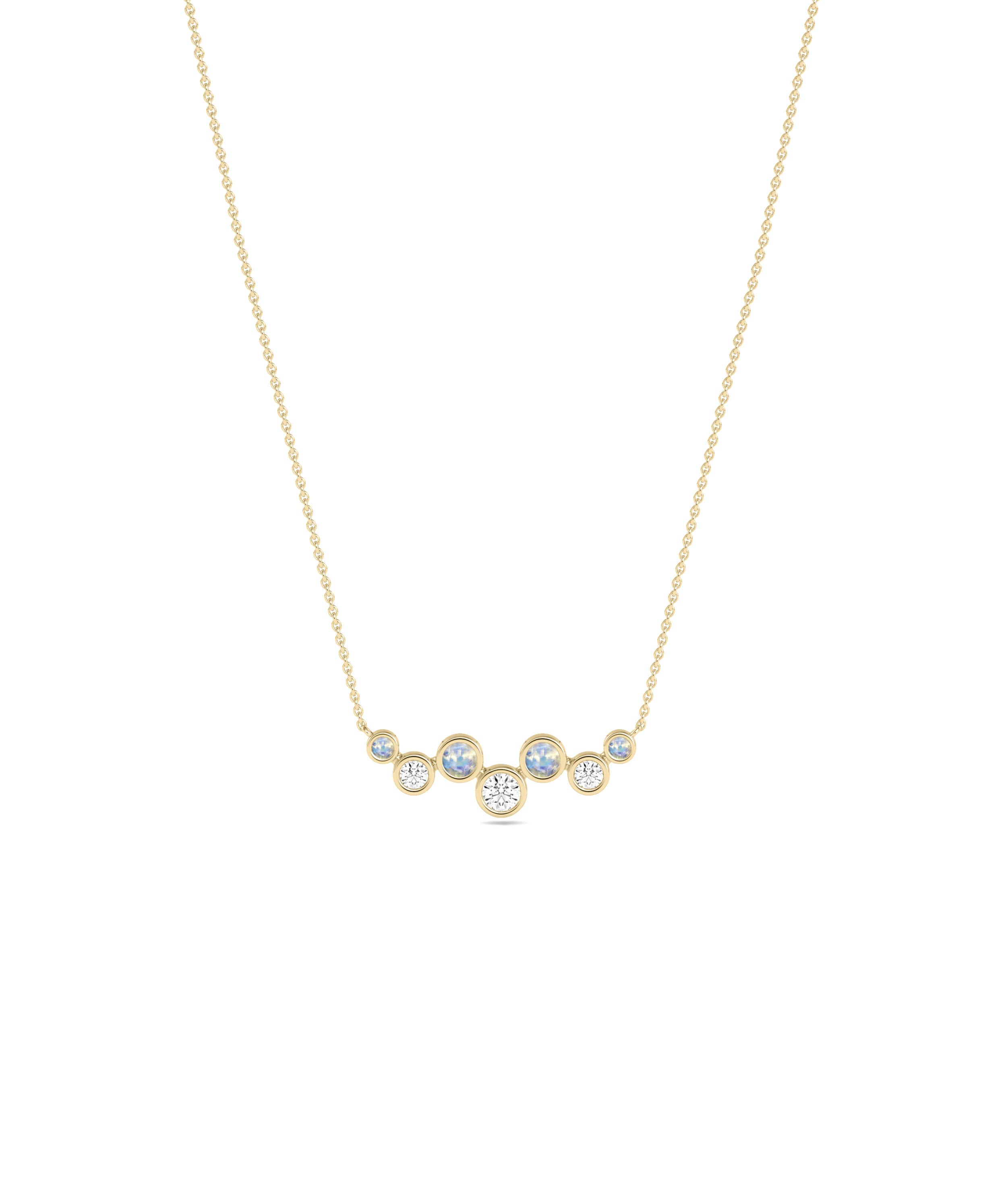 Birthstone & Diamond Cluster Necklace - Everyday Jewelry