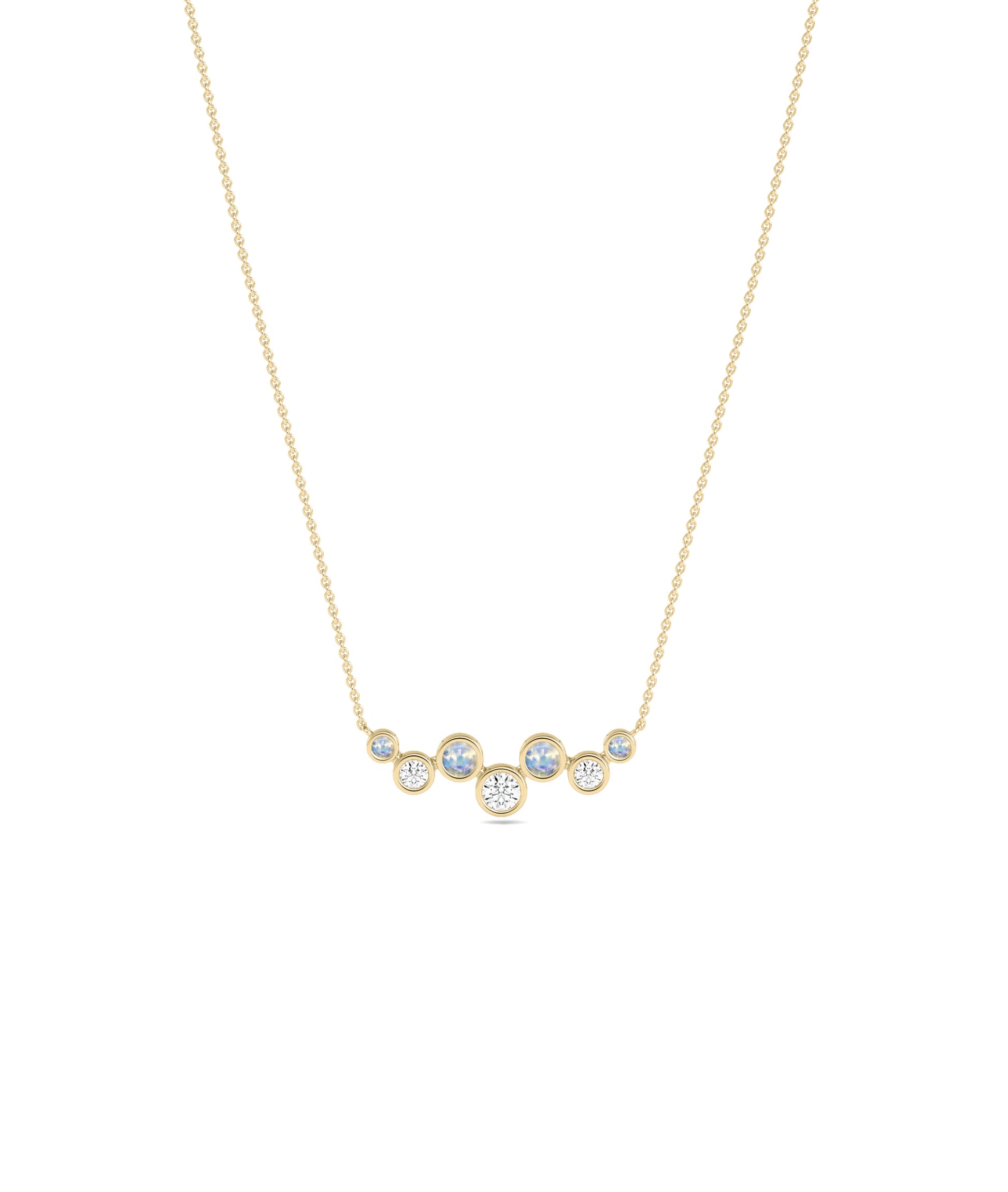 Birthstone & Diamond Cluster Necklace - Everyday Jewelry