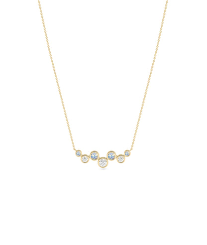 Birthstone & Diamond Cluster Necklace - Everyday Jewelry