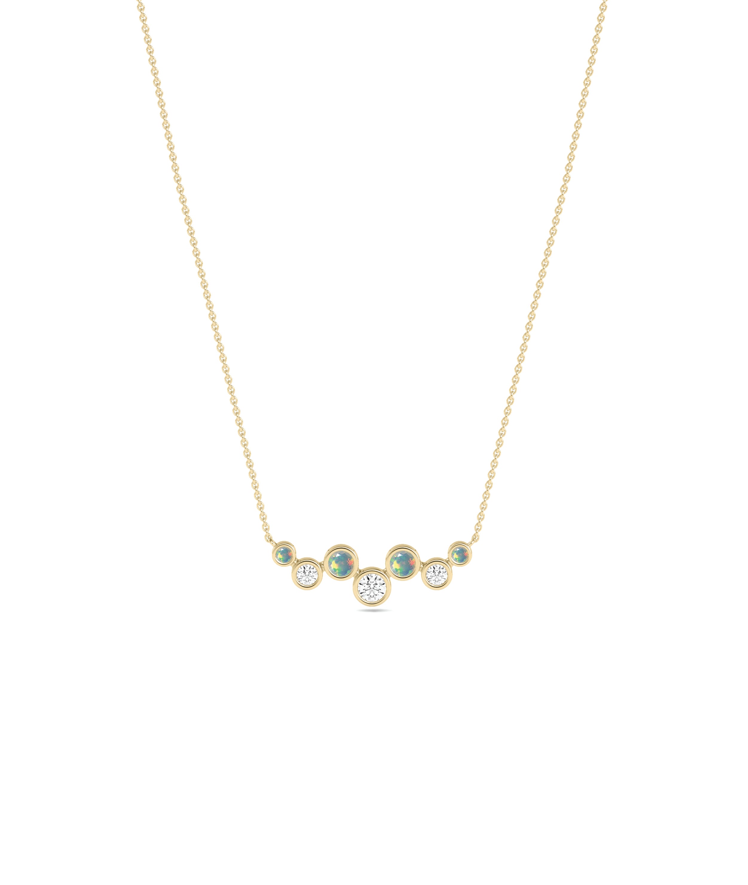 Birthstone & Diamond Cluster Necklace - Everyday Jewelry