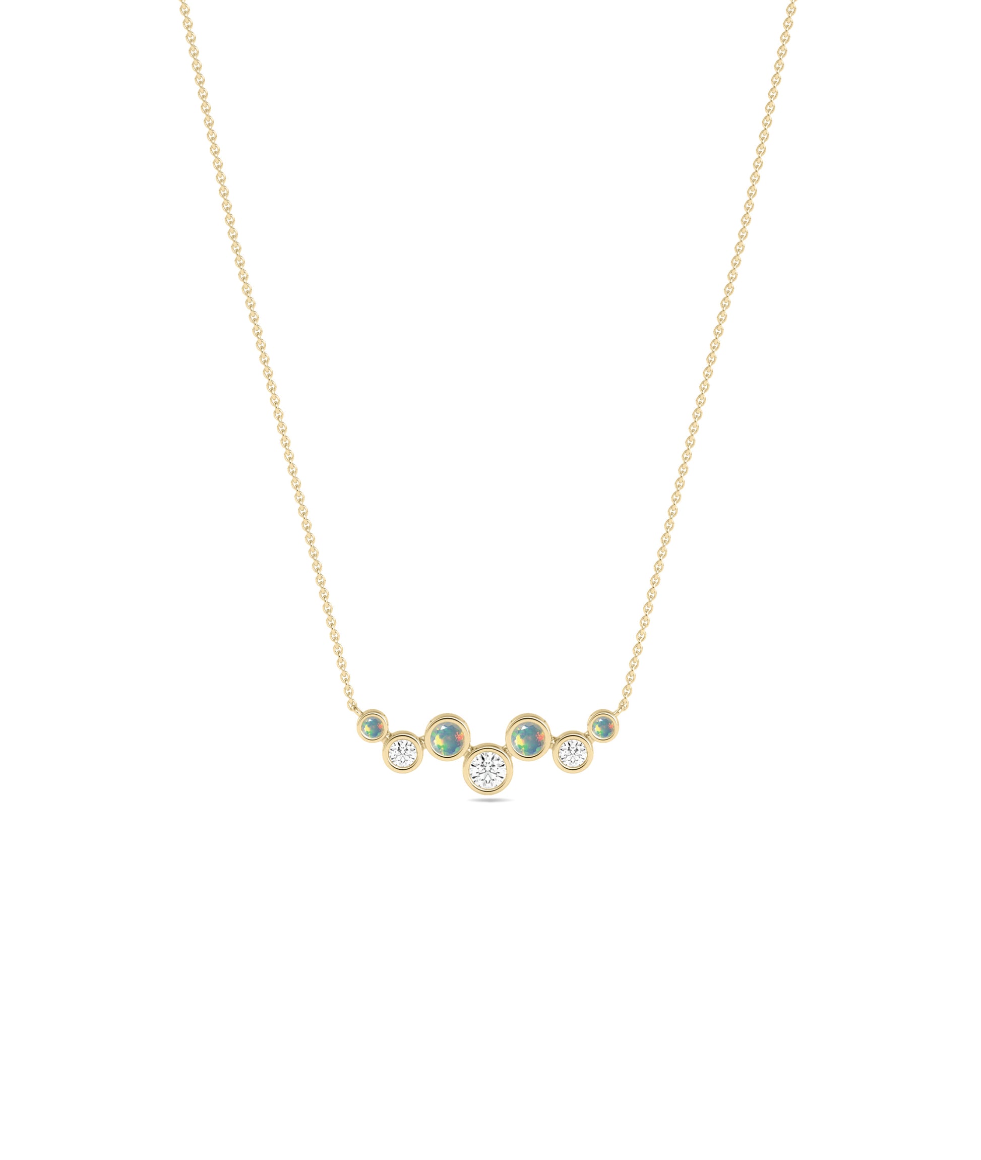 Birthstone & Diamond Cluster Necklace - Everyday Jewelry