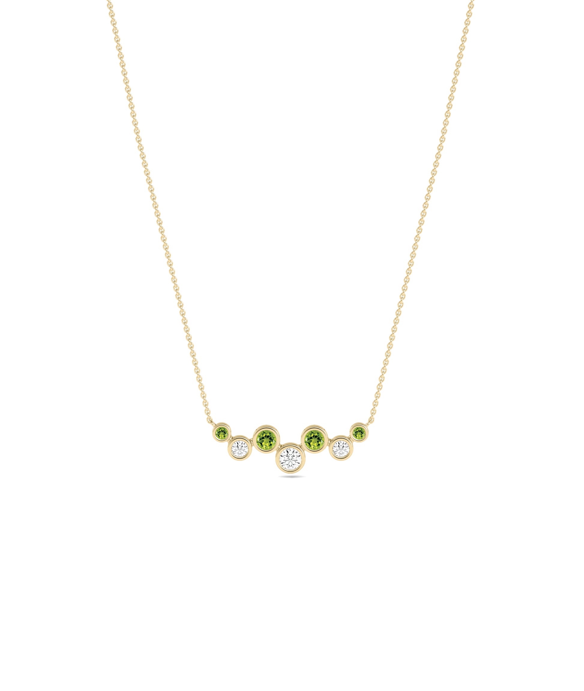 Birthstone & Diamond Cluster Necklace - Everyday Jewelry