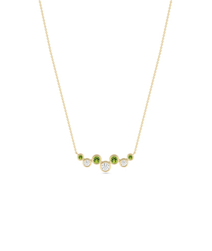 Birthstone & Diamond Cluster Necklace - Everyday Jewelry