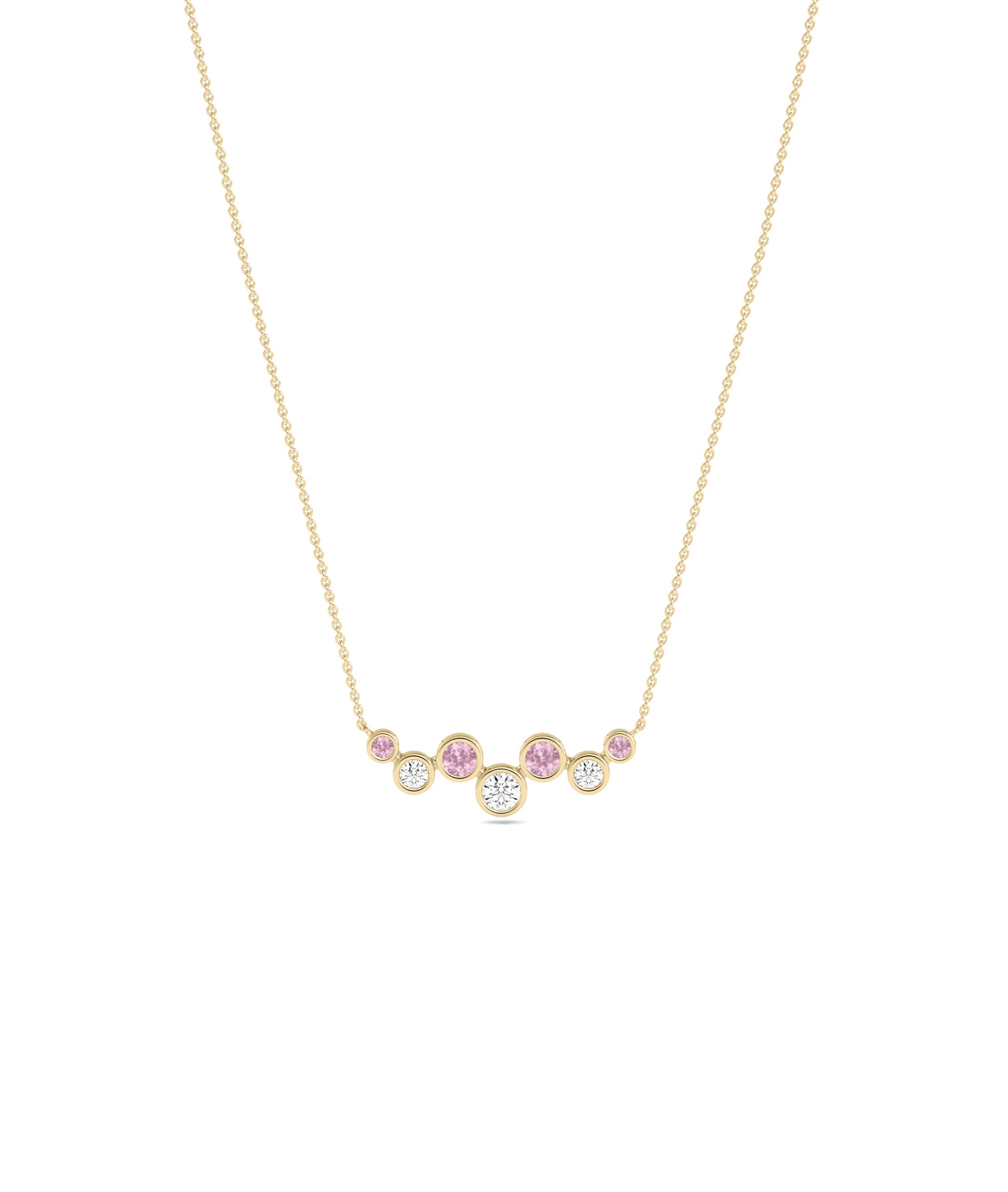 Birthstone & Diamond Cluster Necklace - Everyday Jewelry