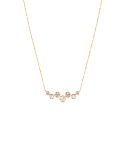 Birthstone & Diamond Cluster Necklace - Everyday Jewelry