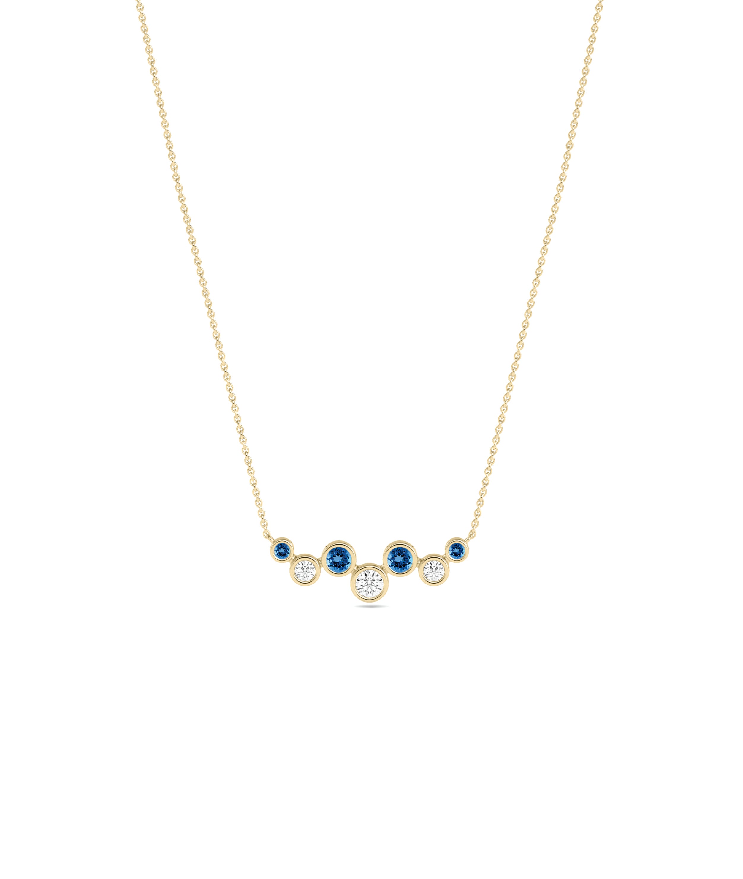 Birthstone & Diamond Cluster Necklace - Everyday Jewelry