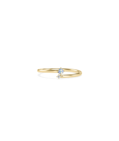 Birthstone and Diamond 2 Stone Ring | Wedding Rings For Women