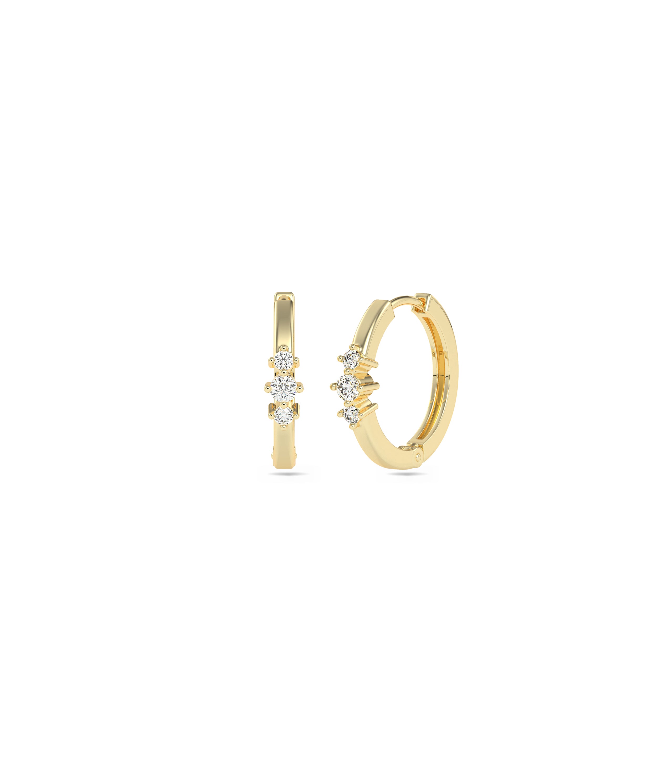 Birthstone and Diamond Hoop Earring | Diamond Earrings