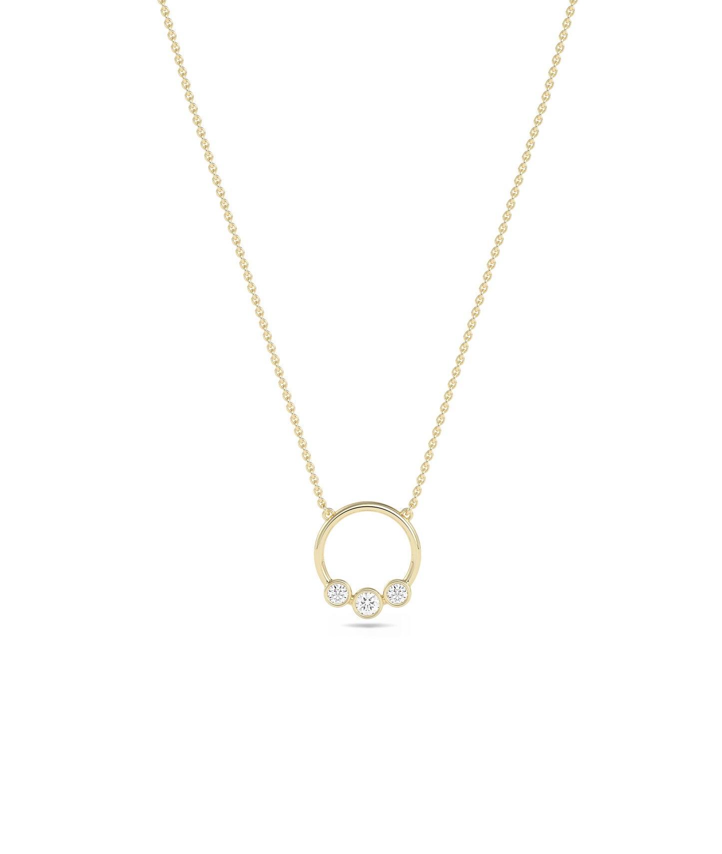 Birthstone and Diamond Circle Necklace | Diamond Necklace