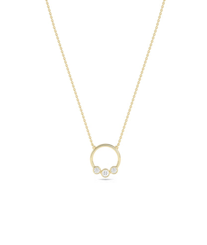 Birthstone and Diamond Circle Necklace | Diamond Necklace