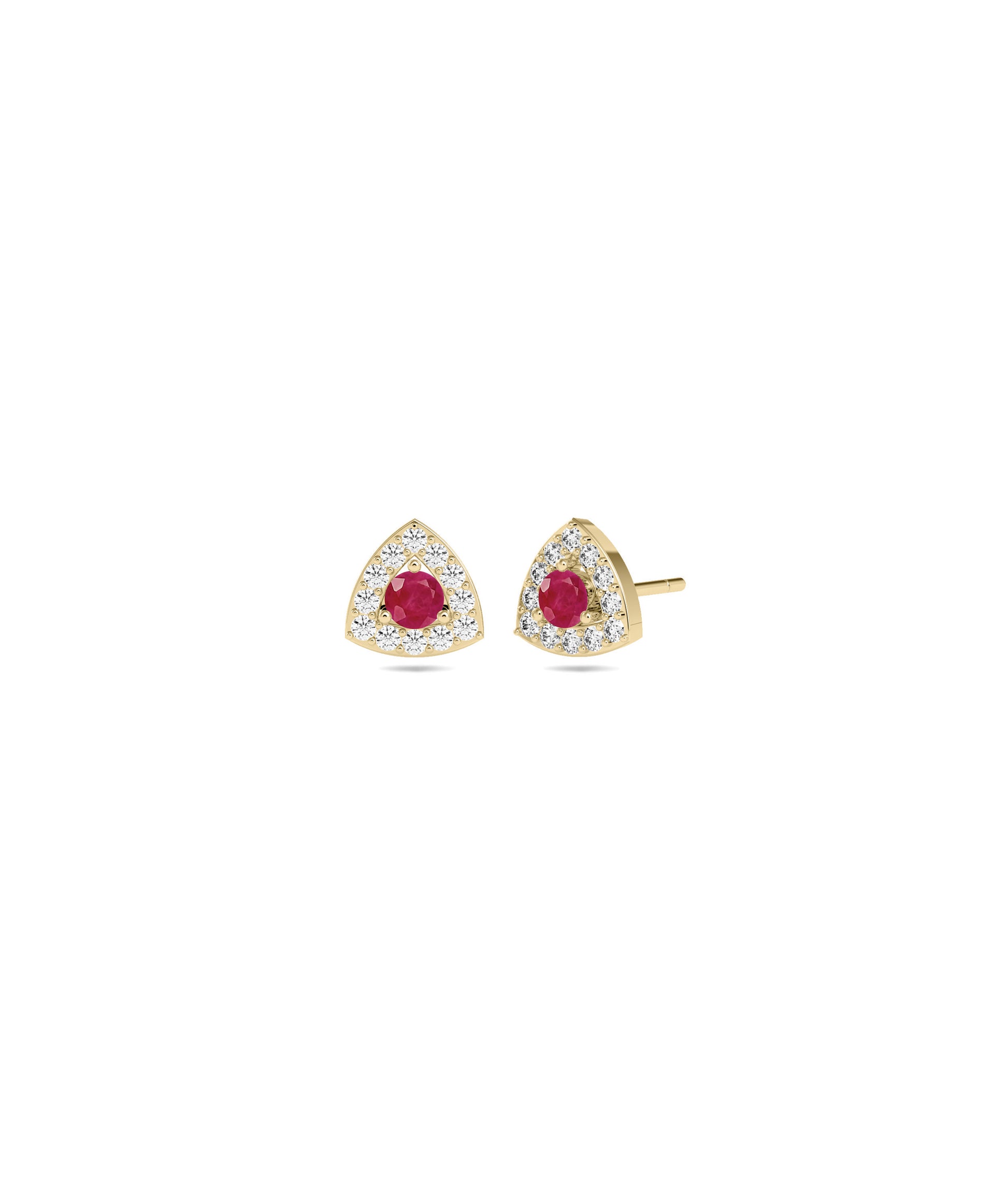 Birthstone and Diamond Halo Stud Earrings | Diamond Earrings Online