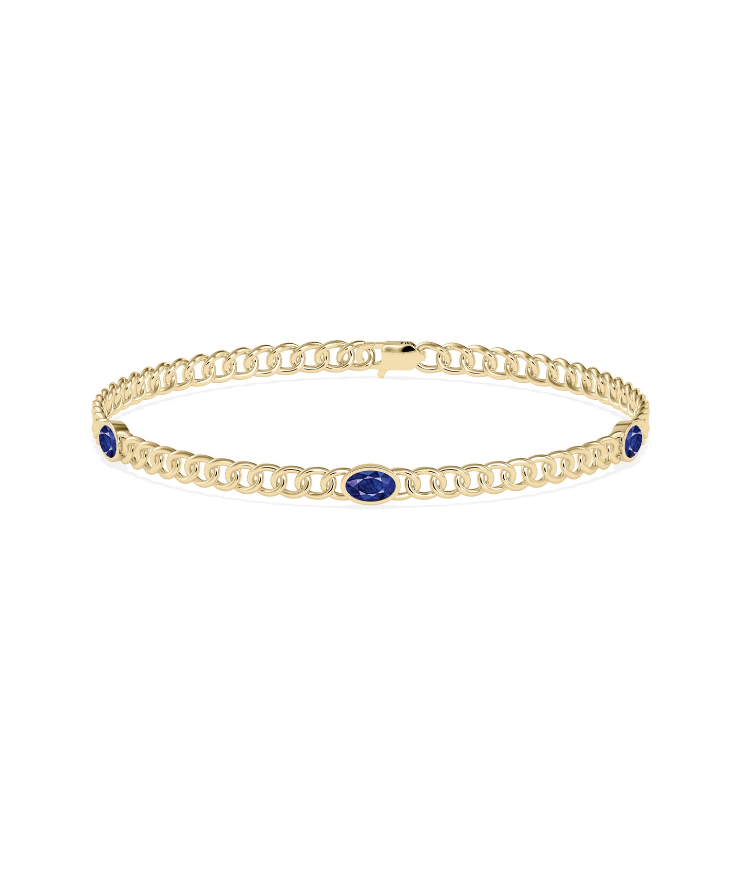 Birthstone Station Curb Link Bracelet