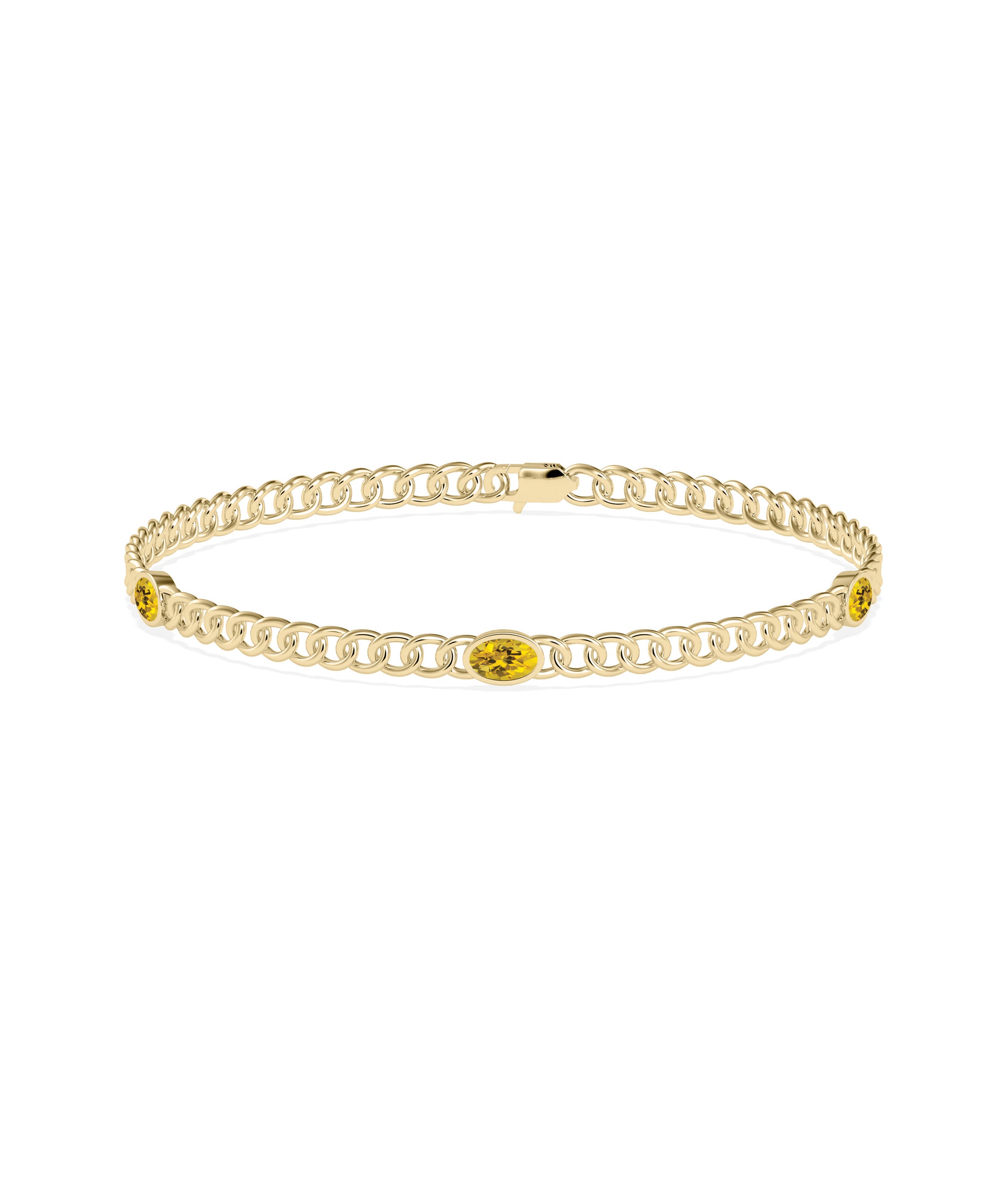 Birthstone Station Curb Link Bracelet