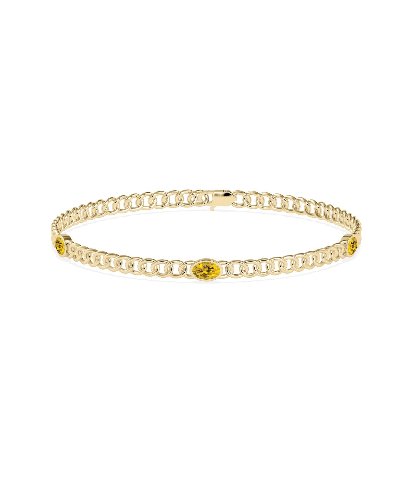 Birthstone Station Curb Link Bracelet