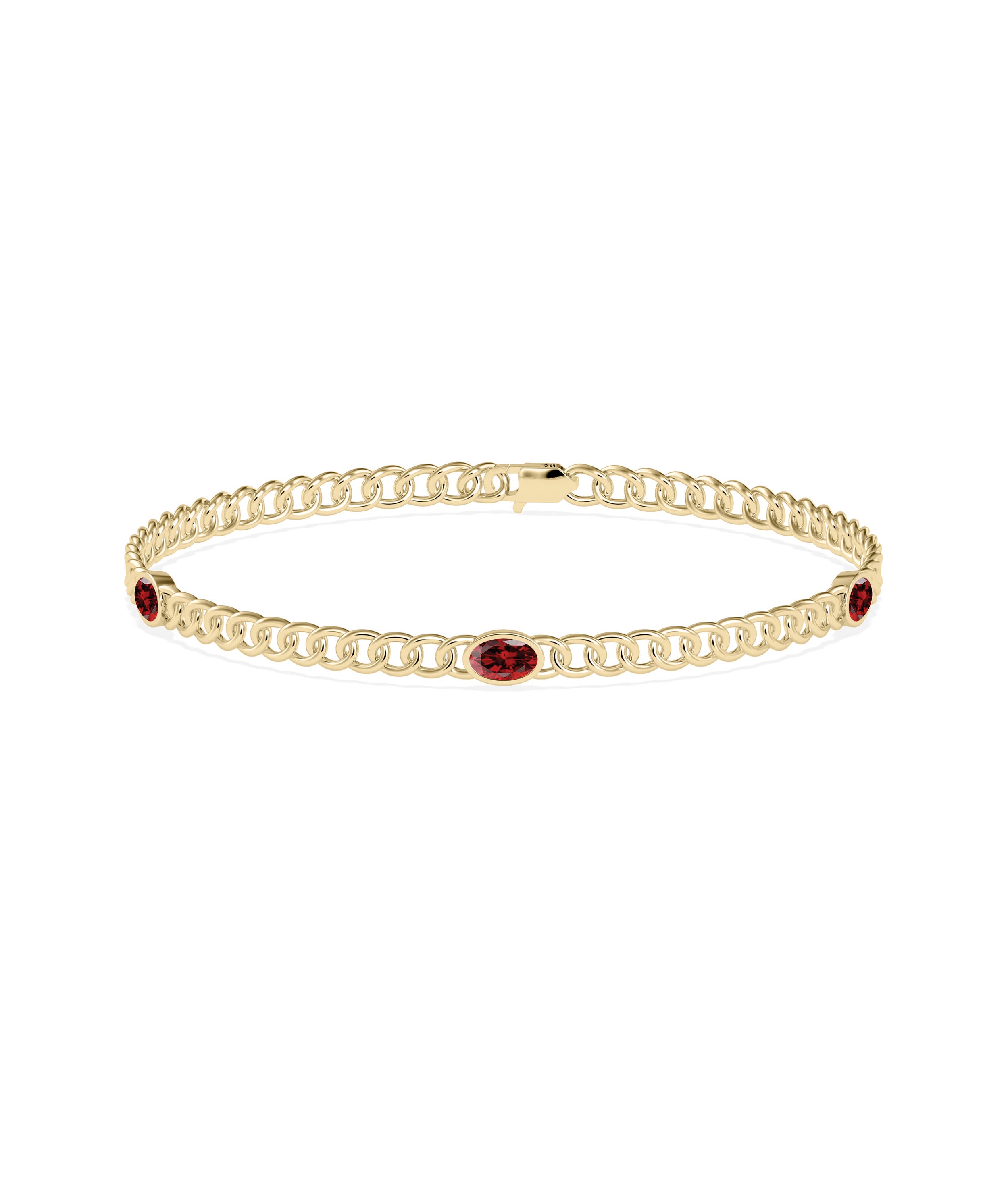 Birthstone Station Curb Link Bracelet