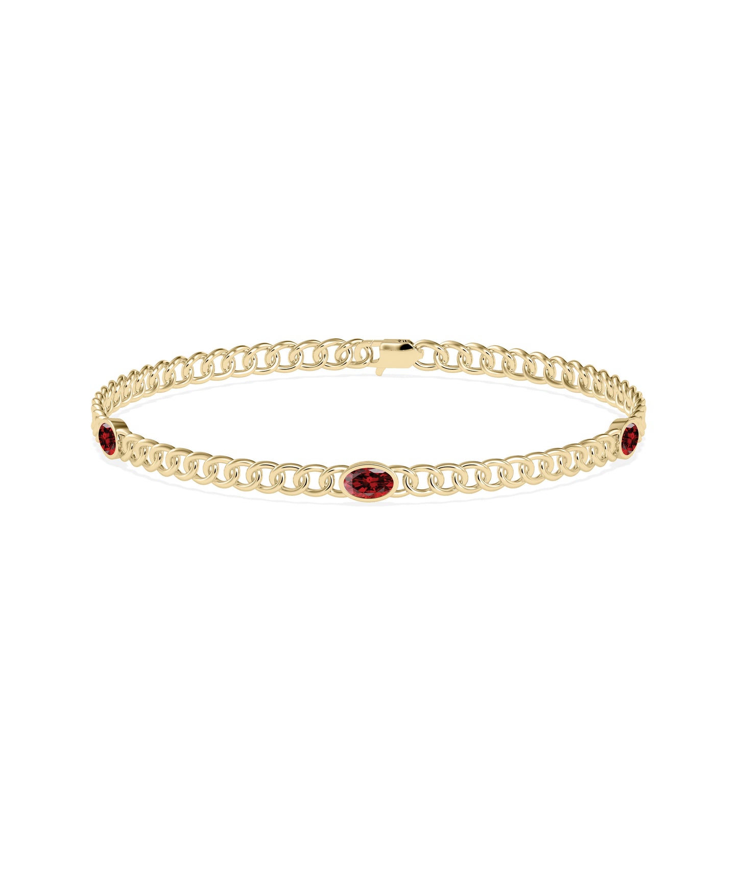 Birthstone Station Curb Link Bracelet