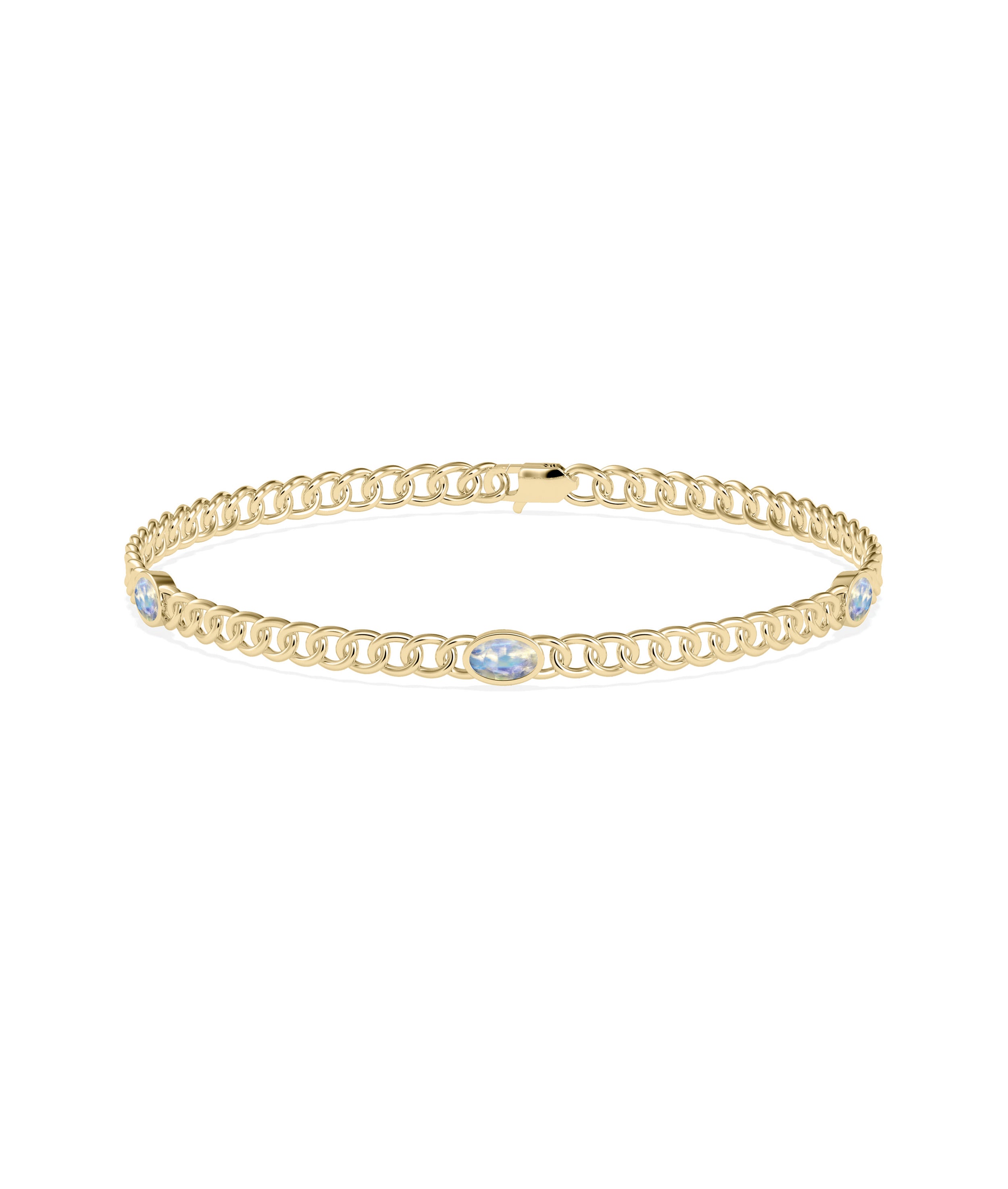 Birthstone Station Curb Link Bracelet