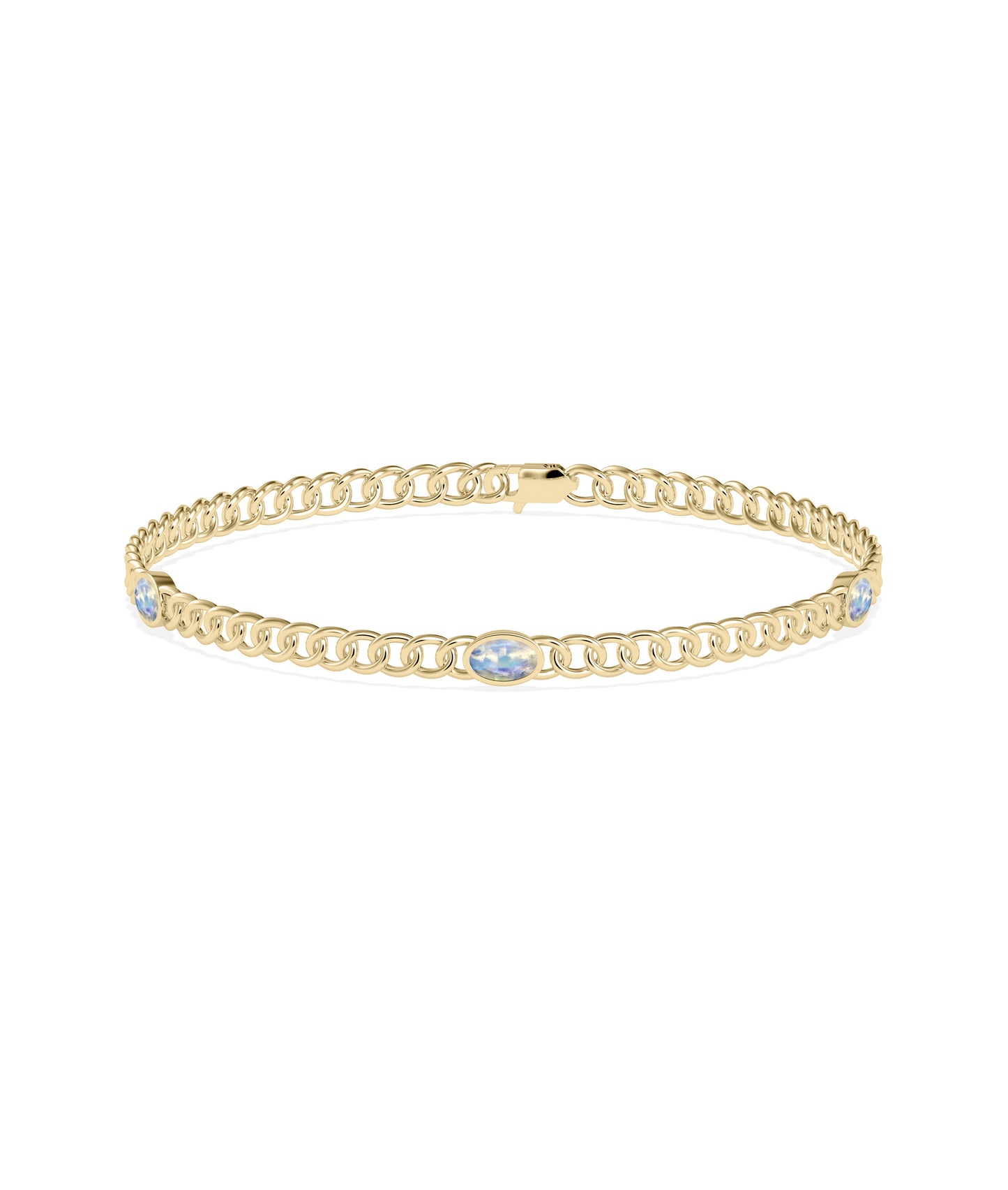 Birthstone Station Curb Link Bracelet