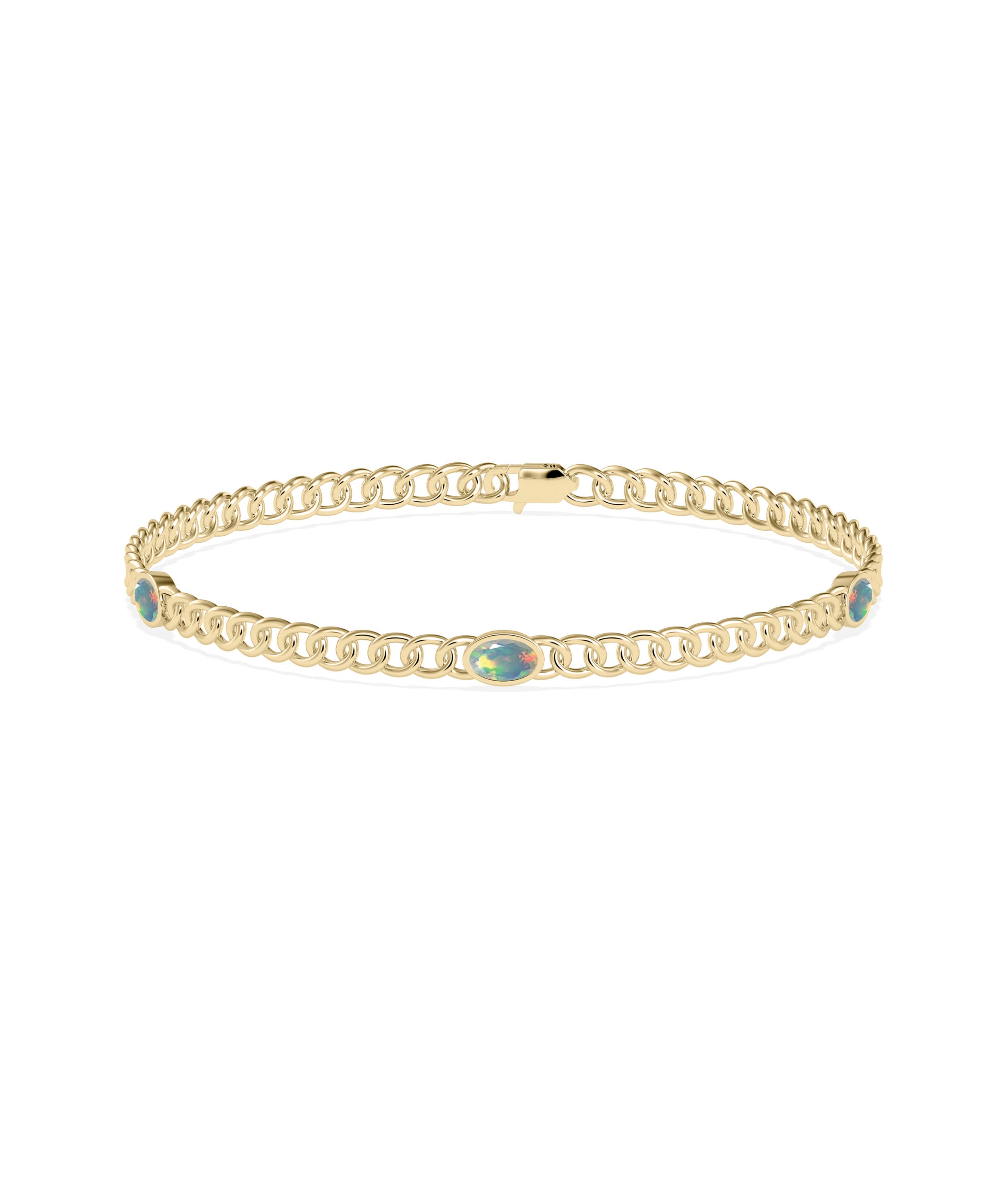 Birthstone Station Curb Link Bracelet