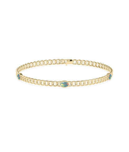 Birthstone Station Curb Link Bracelet