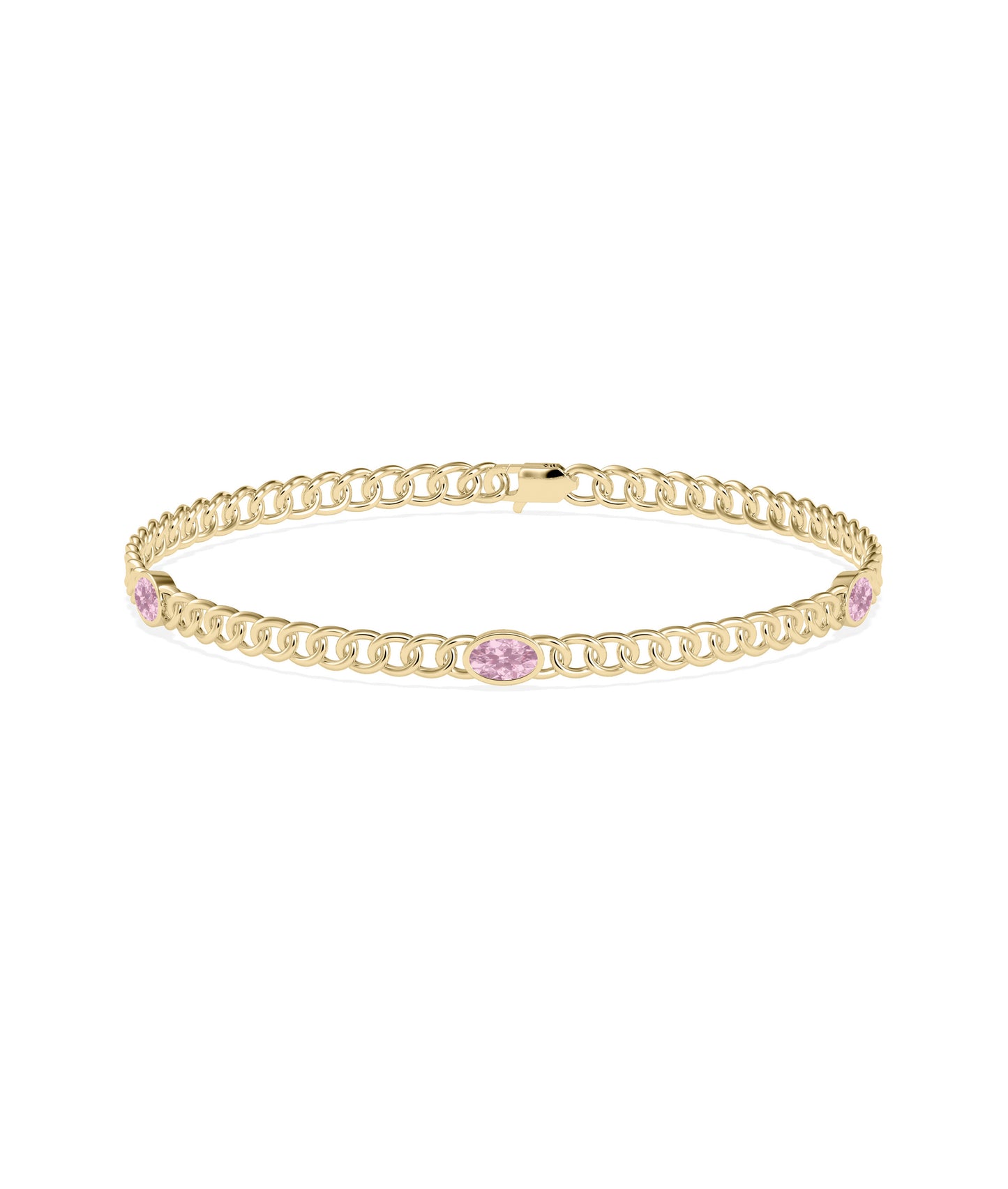 Birthstone Station Curb Link Bracelet