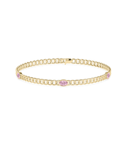 Birthstone Station Curb Link Bracelet