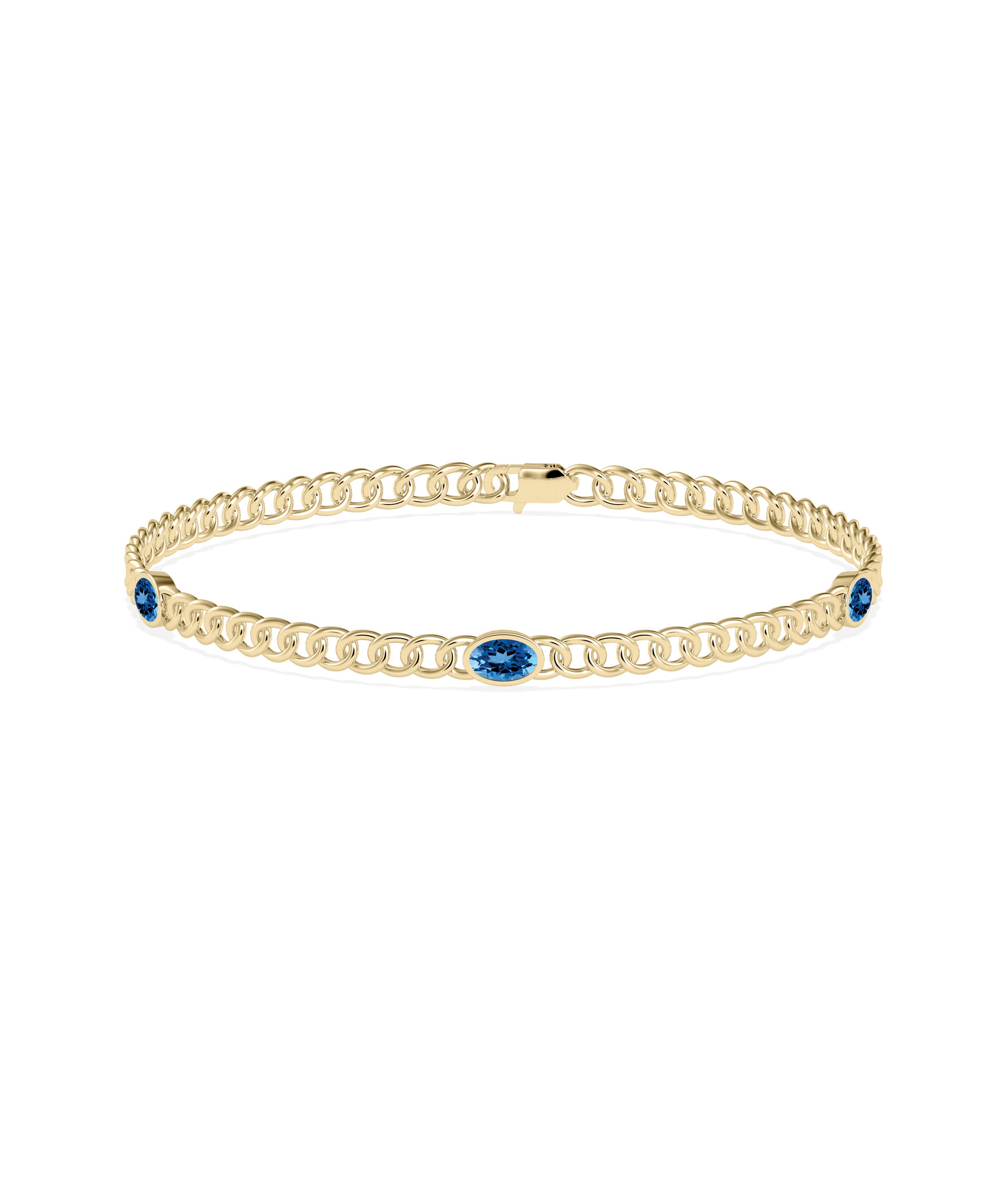 Birthstone Station Curb Link Bracelet