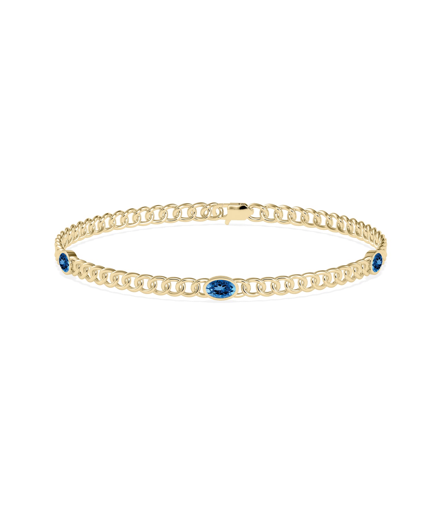 Birthstone Station Curb Link Bracelet