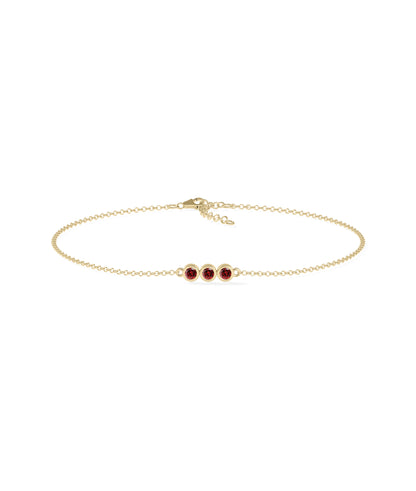 3 Stone Birthstone Bracelet | Diamond Bracelet