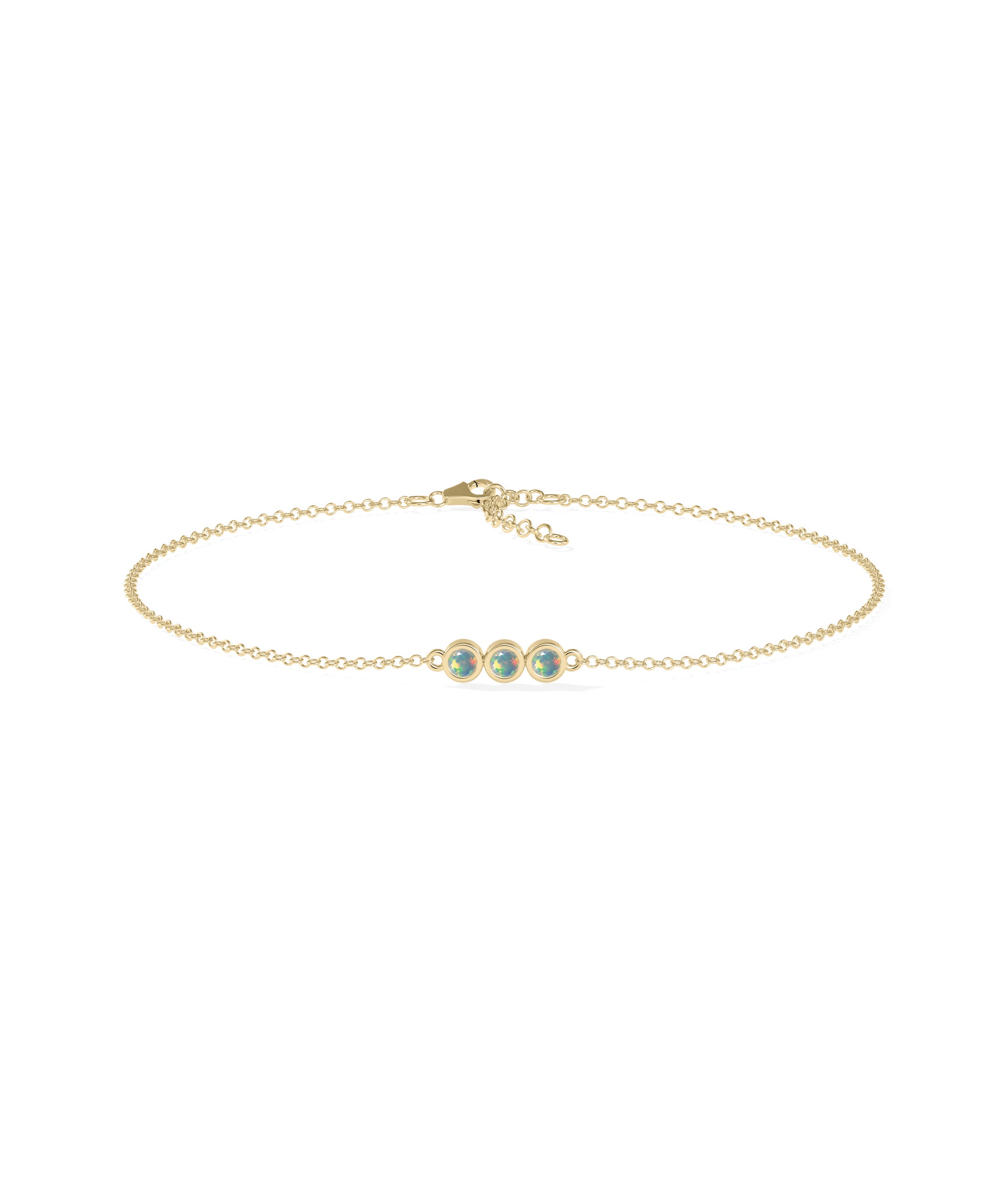 3 Stone Birthstone Bracelet | Diamond Bracelet