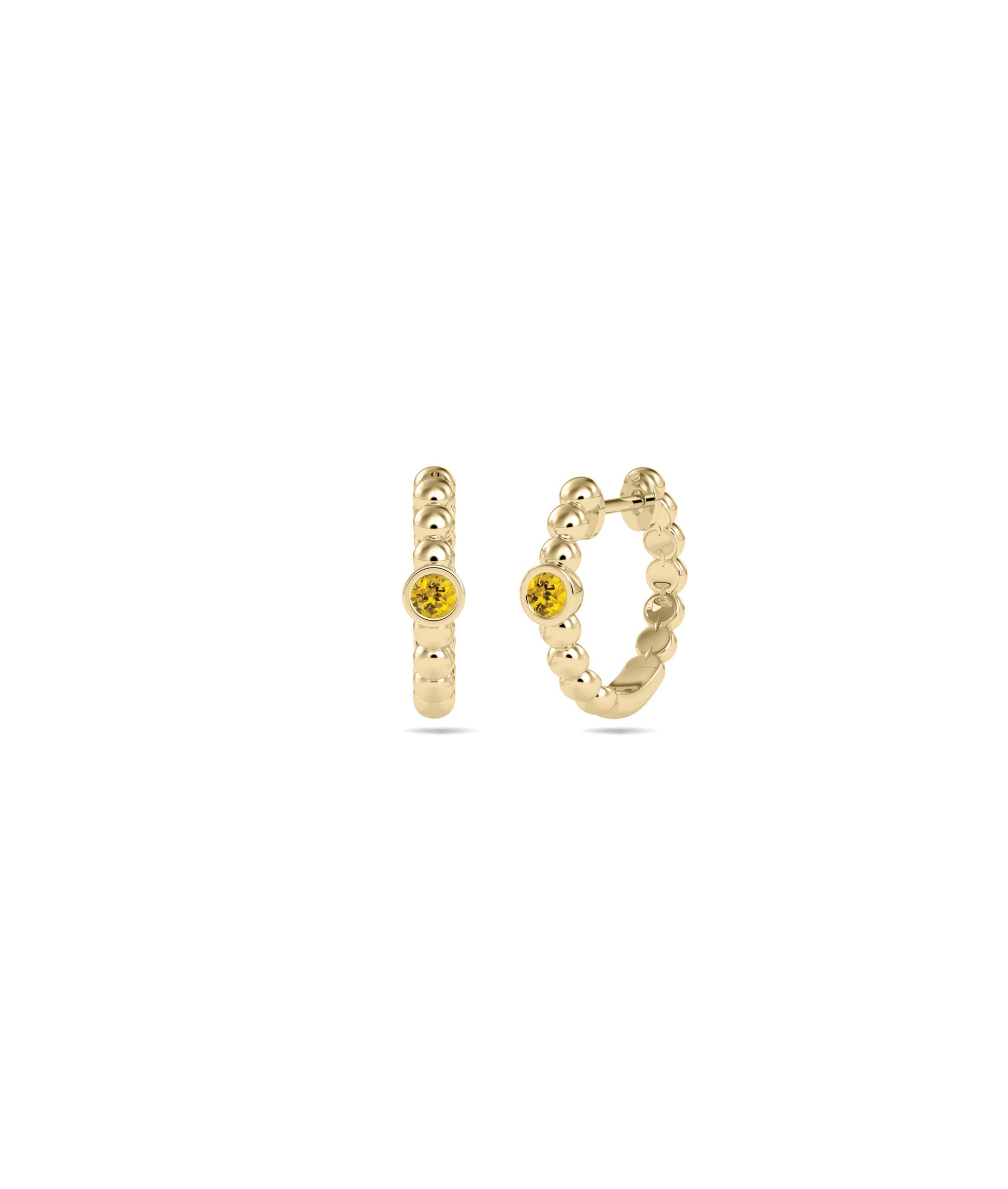 Birthstone Bubble Hoop Earring | Diamond Earrings 