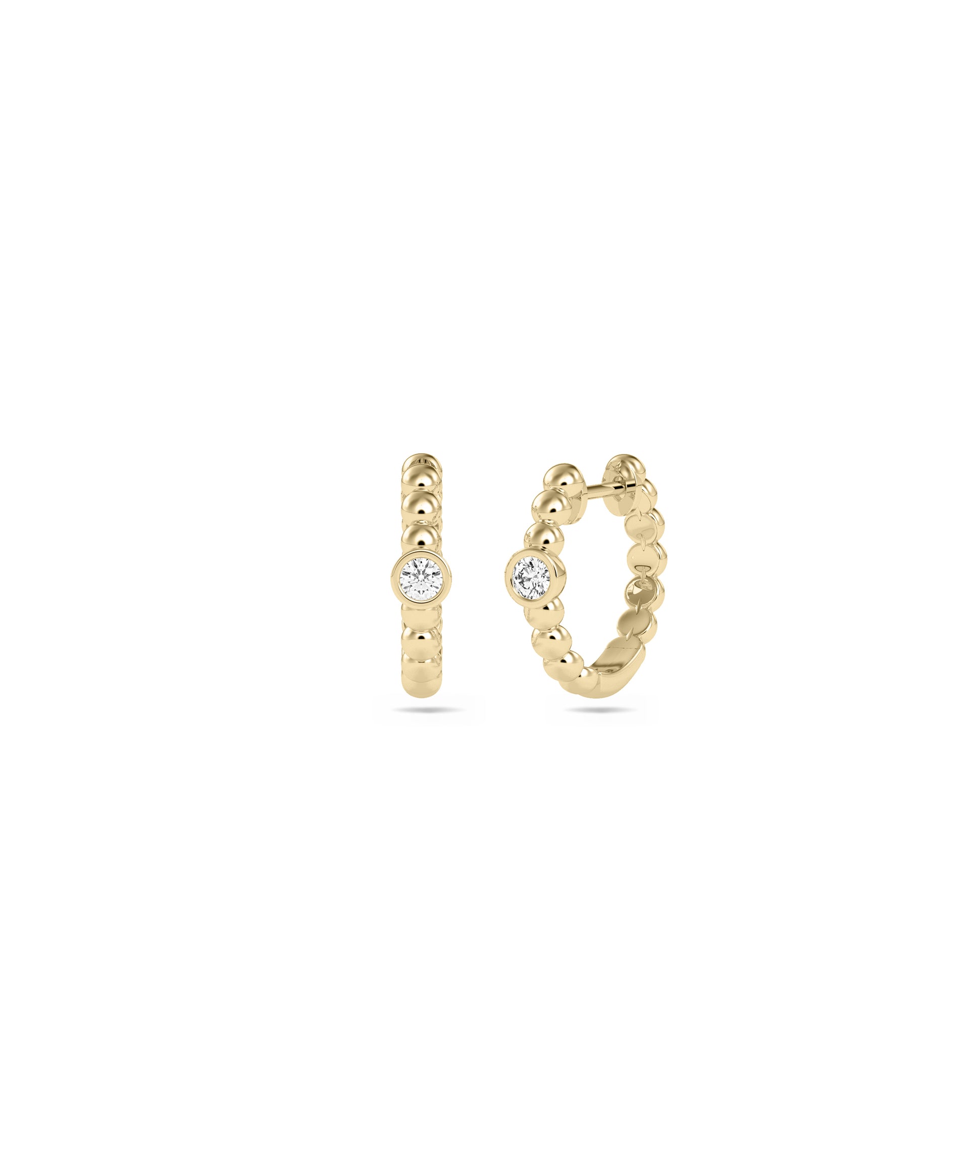 Birthstone Bubble Hoop Earring | Diamond Earrings 