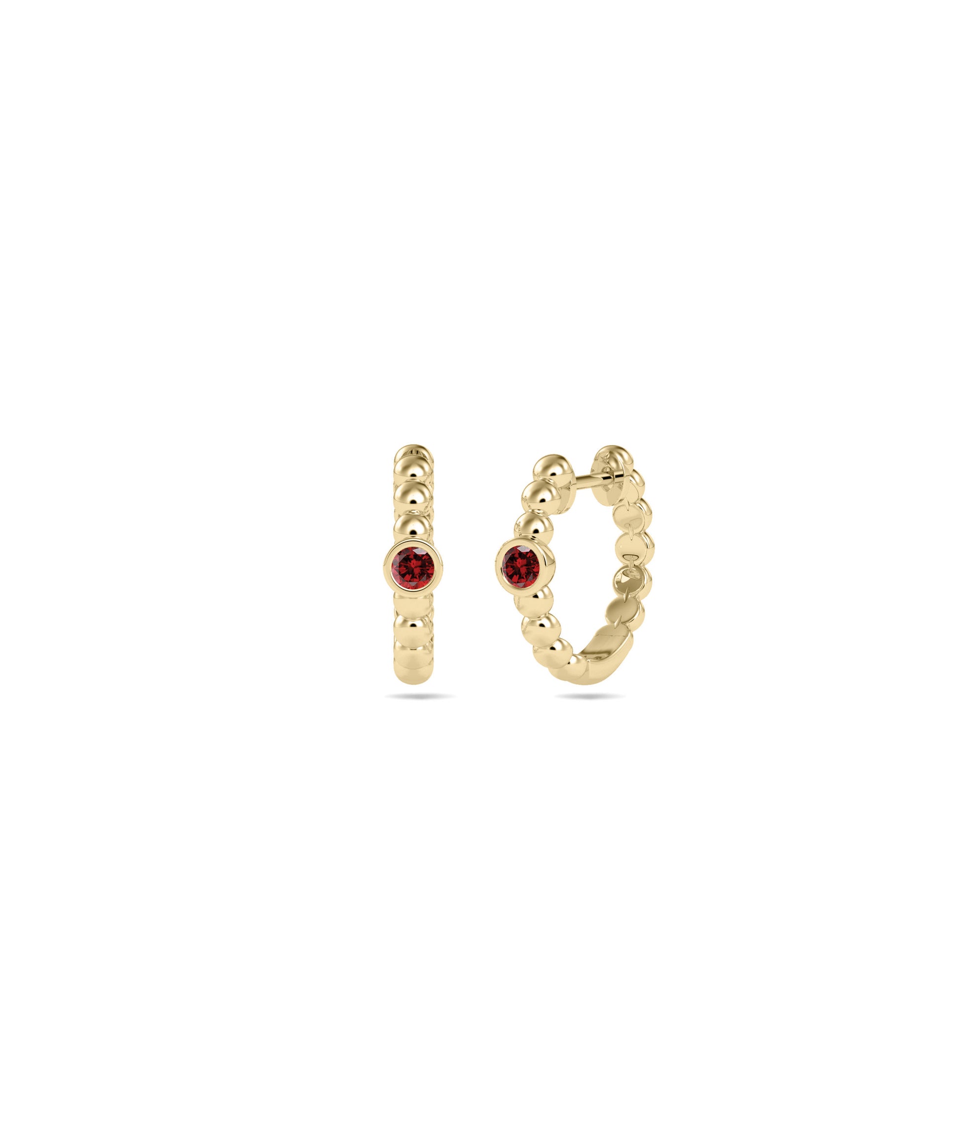 Birthstone Bubble Hoop Earring | Diamond Earrings 