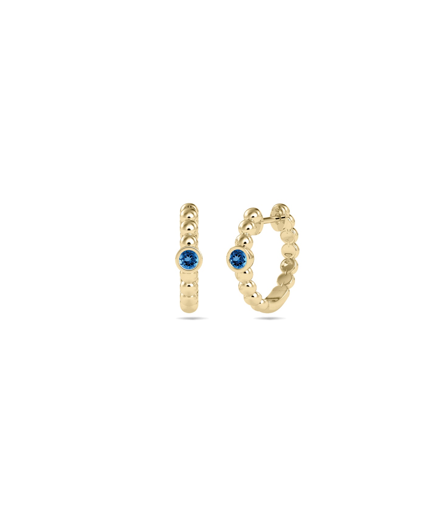 Birthstone Bubble Hoop Earring | Diamond Earrings 