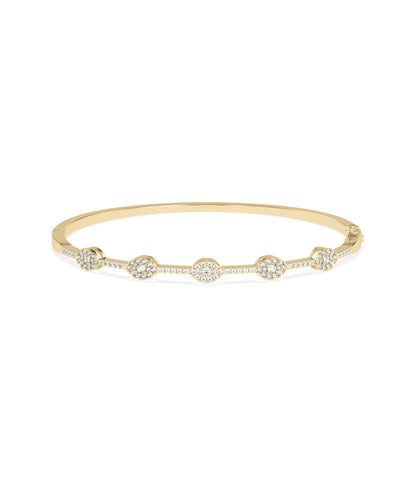 Birthstone and Diamond Evil Eye Bangle | Diamond Bangle