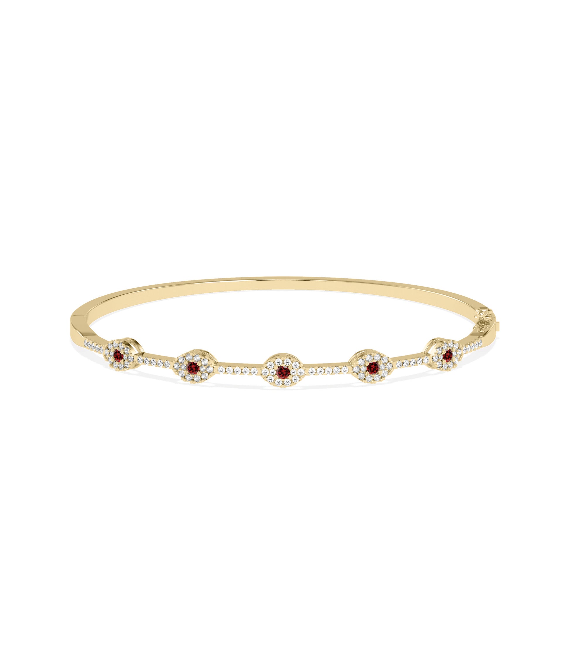 Birthstone and Diamond Evil Eye Bangle | Diamond Bangle