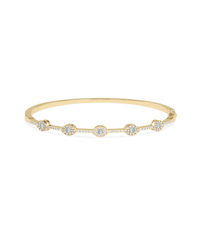 Birthstone and Diamond Evil Eye Bangle | Diamond Bangle