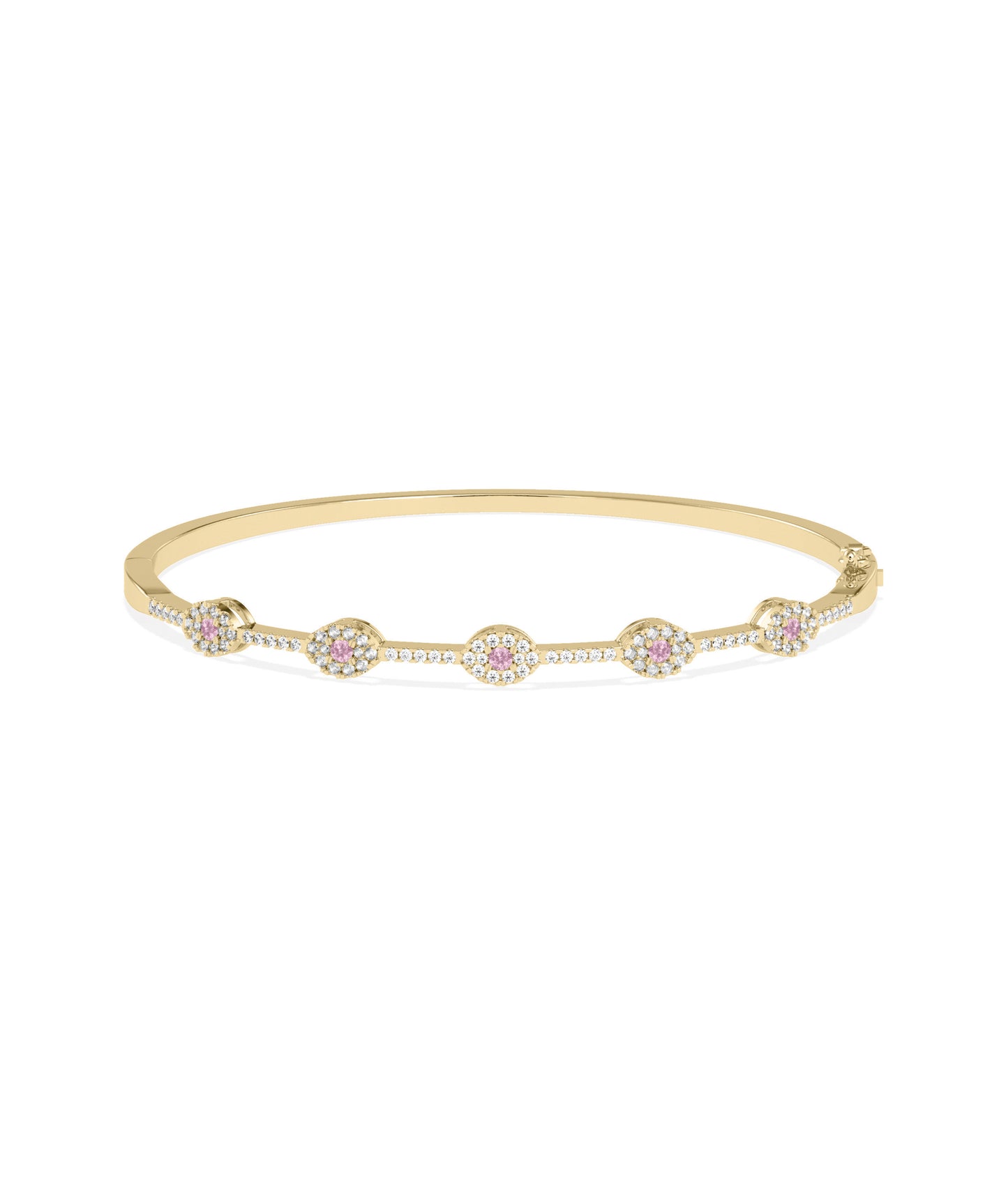 Birthstone and Diamond Evil Eye Bangle | Diamond Bangle