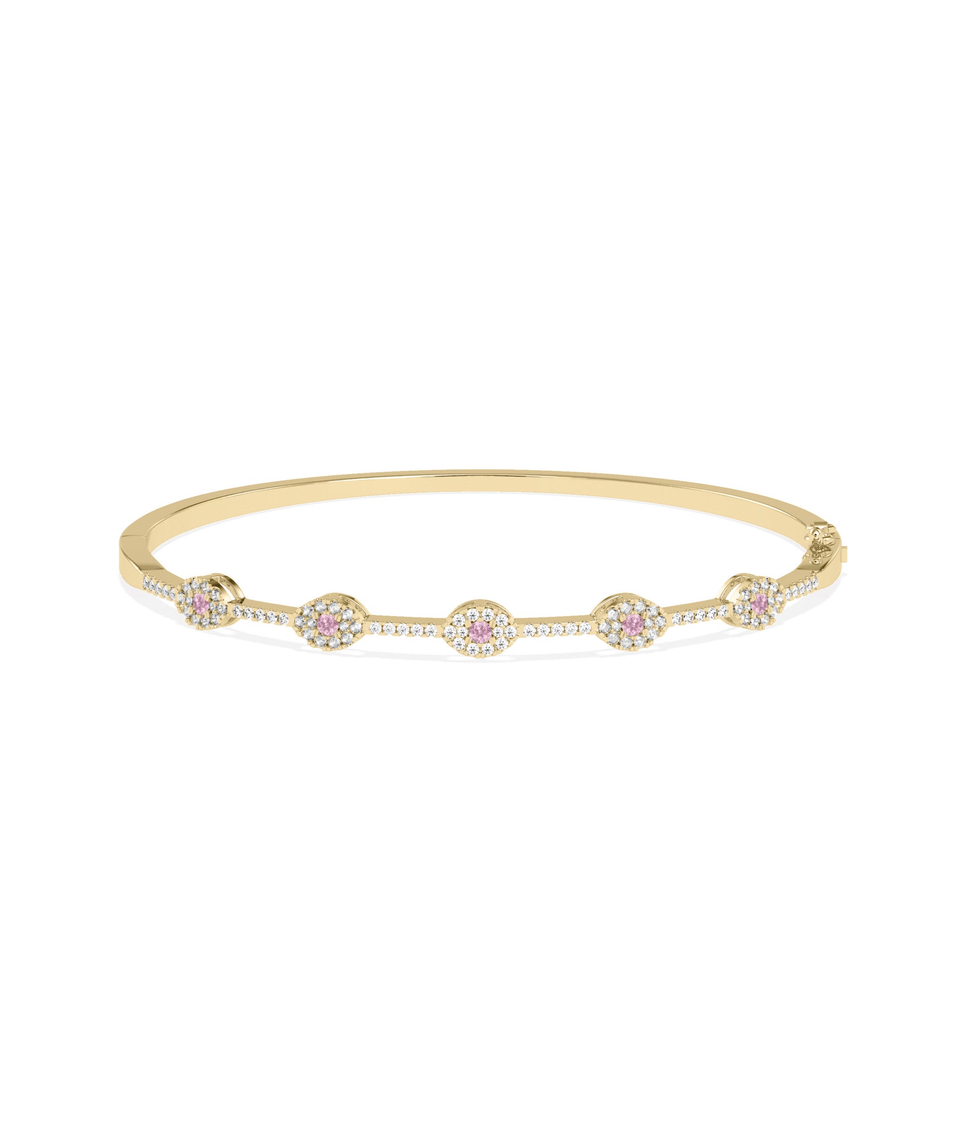 Birthstone and Diamond Evil Eye Bangle | Diamond Bangle