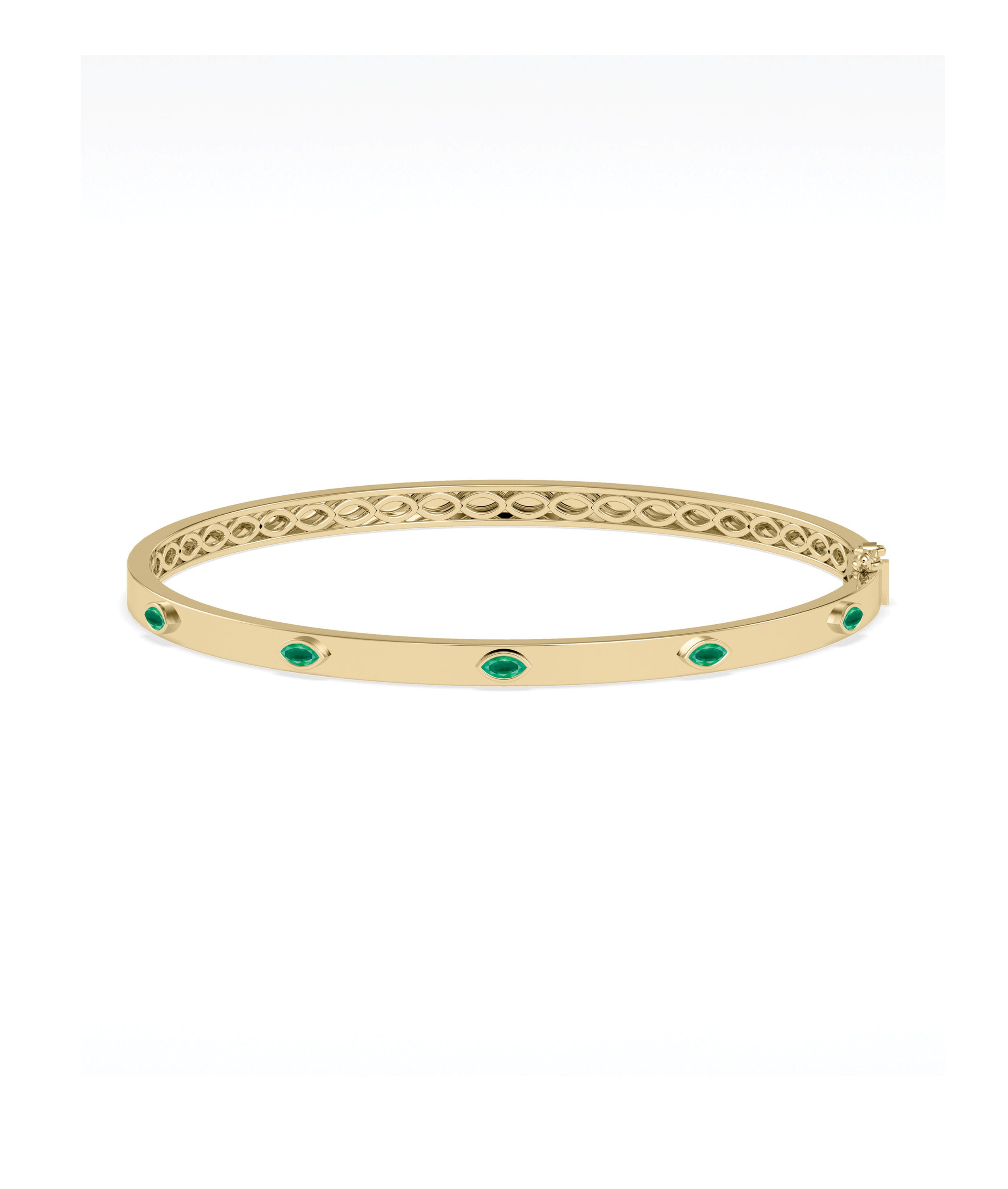 Birthstone Station Bezel Set Bangle