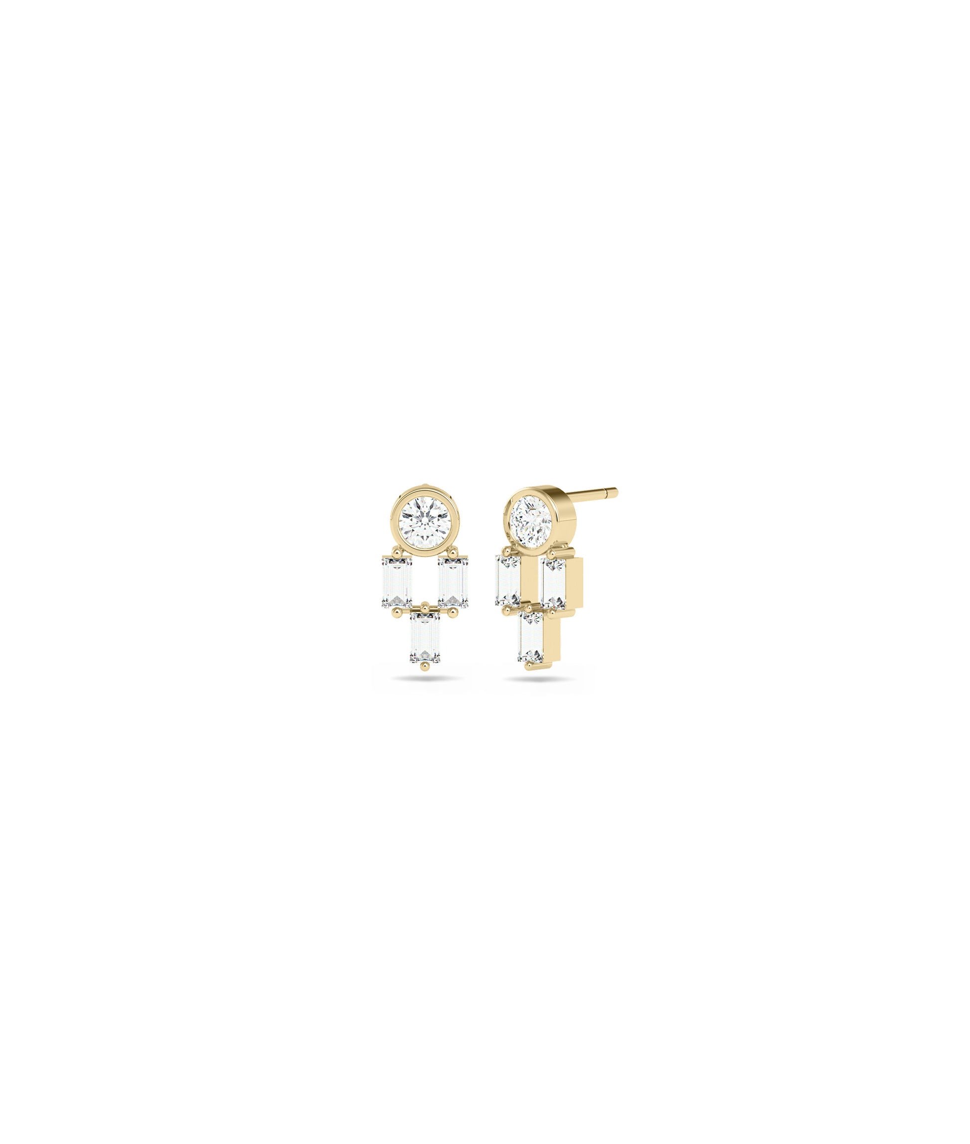 Birthstone and Diamond Stud Earring | Diamond Earrings 