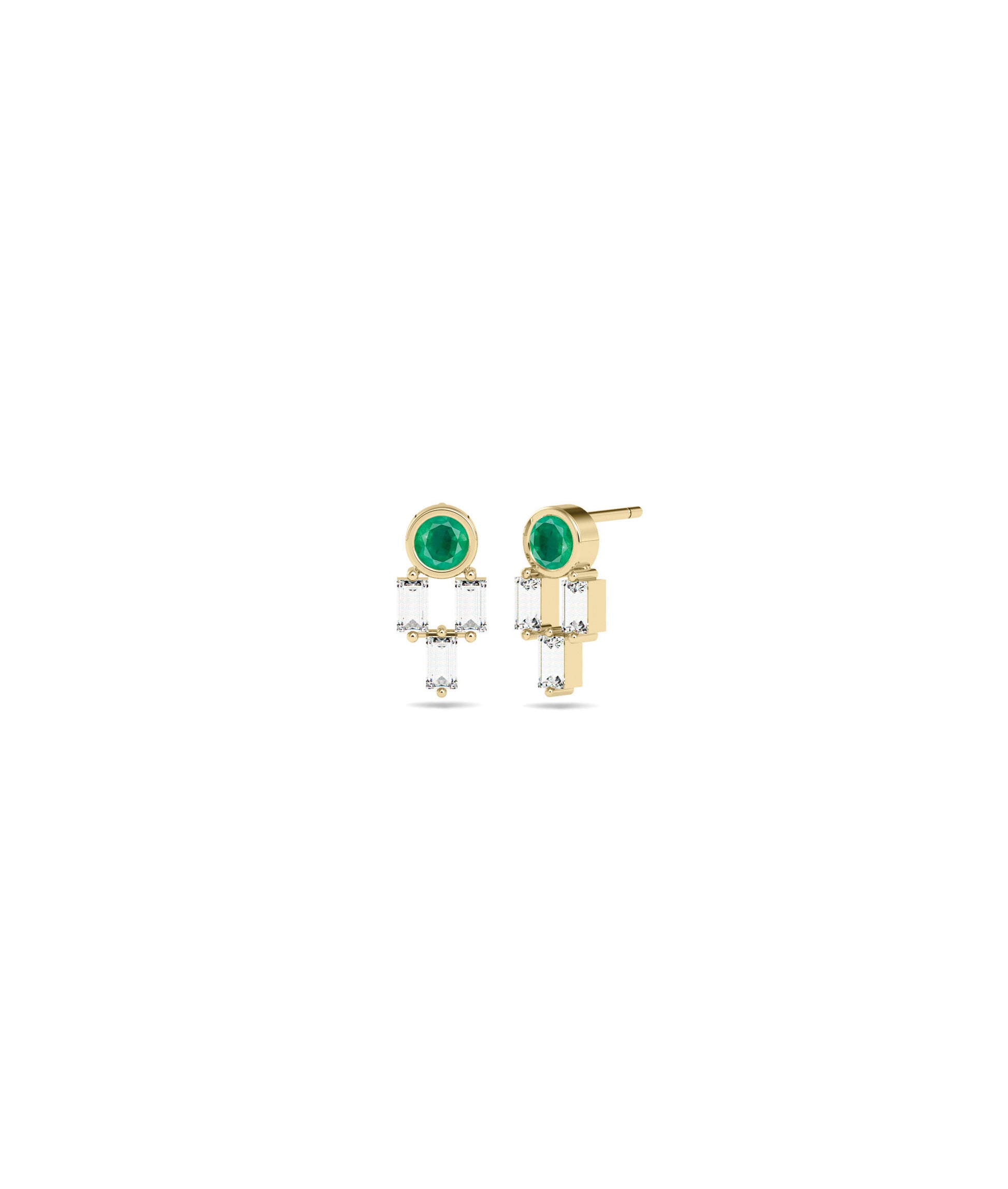 Birthstone and Diamond Stud Earring | Diamond Earrings 